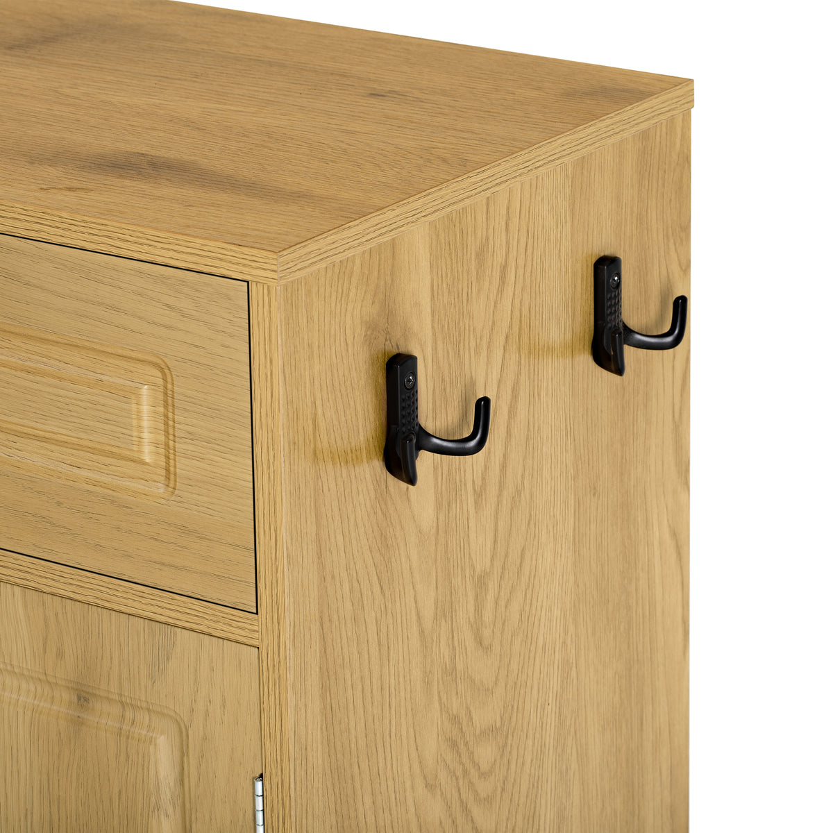 variant-group:rf-n711p345213o|Roomfitters 59.1" Farmhouse Sideboard Buffet Cabinet with 3 Drawers and 4 Doors, Kitchen Storage with Open Shelf, Natural
