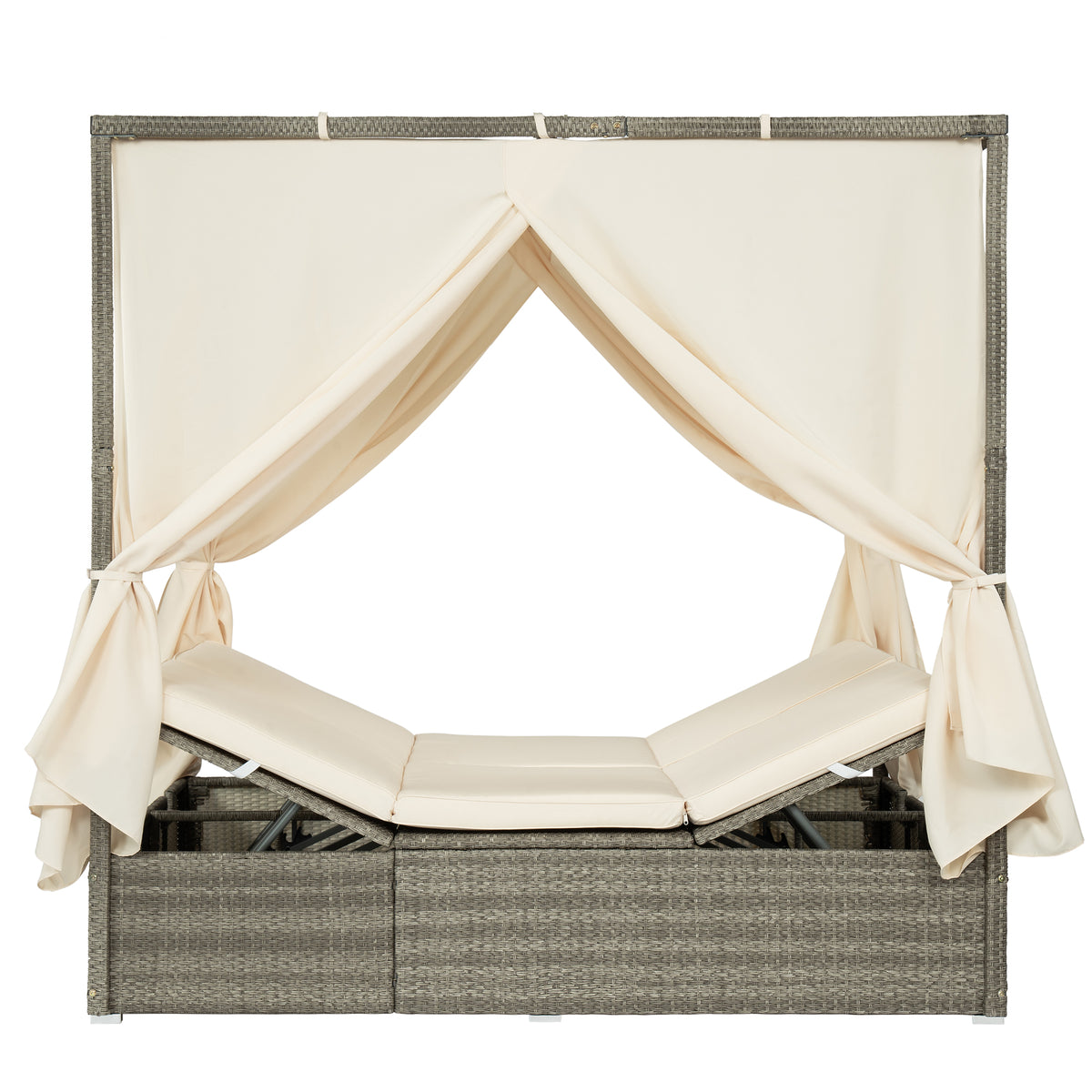variant-group:rf-n711wy000437aaa|Roomfitters Outdoor Canopy Daybed with Cushions, Hidden Storage, Adjustable Lounge Chair, Retractable Canopy, for Patios, Beige