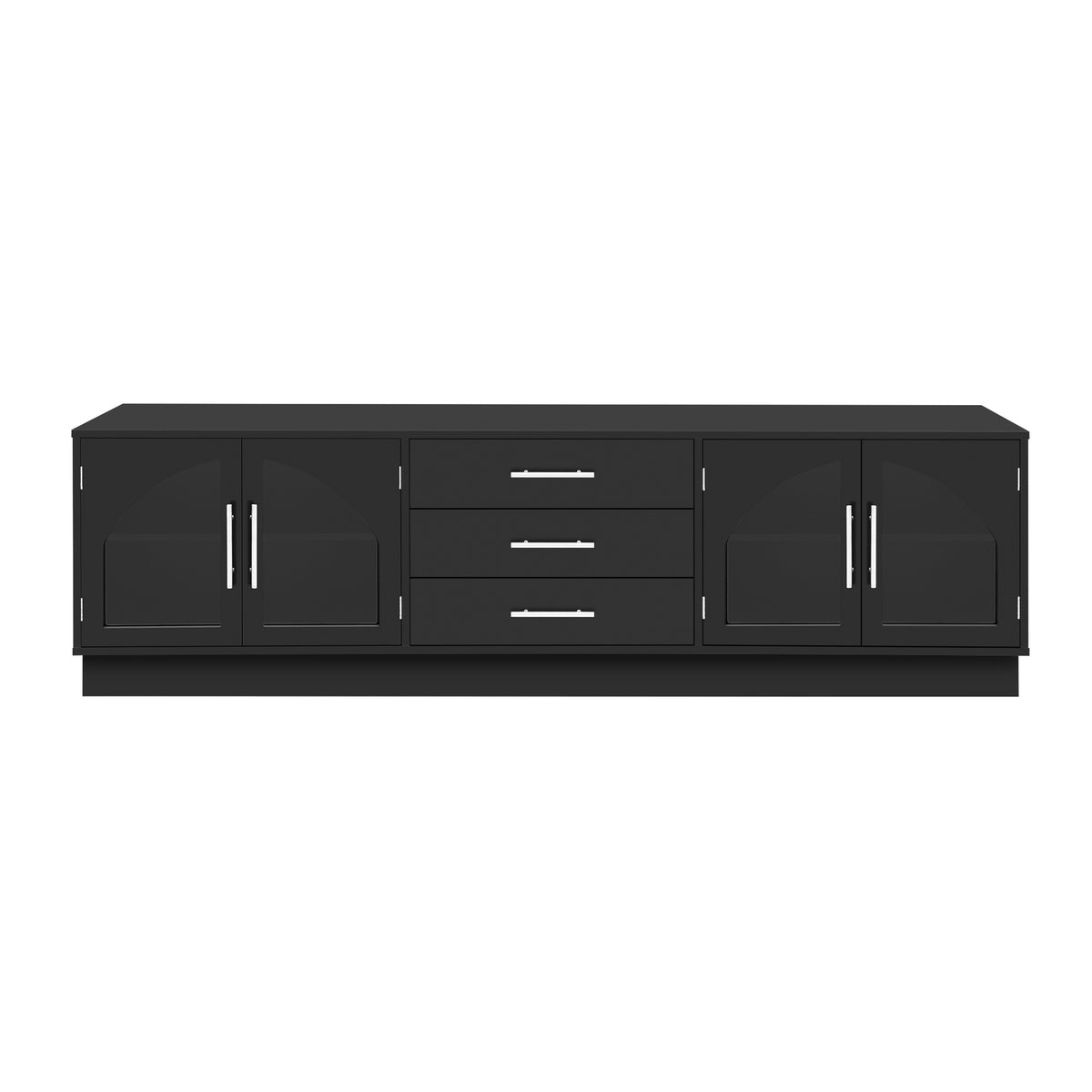 variant-group:rf-n724p284467b|Roomfitters Modern Minimalist TV Stand for up to 75 Inch TV, Entertainment Console Cabinet with Adjustable Shelves, Black