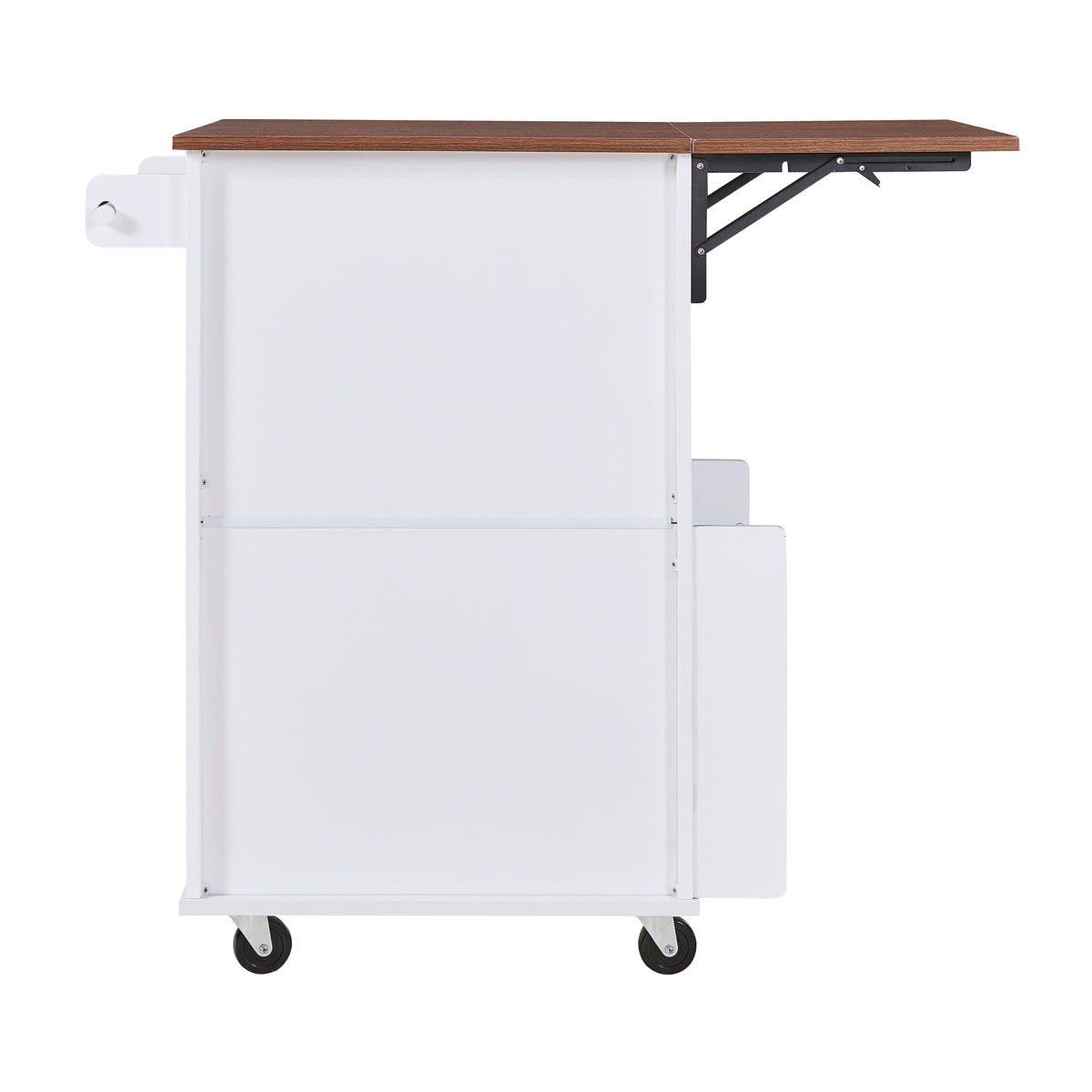 variant-group:rf-n707p404539w|Roomfitters 39.3" Kitchen Island with Drop Leaf, Rolling Kitchen Cart with Storage Drawer and Spice Rack, Modern Style, White