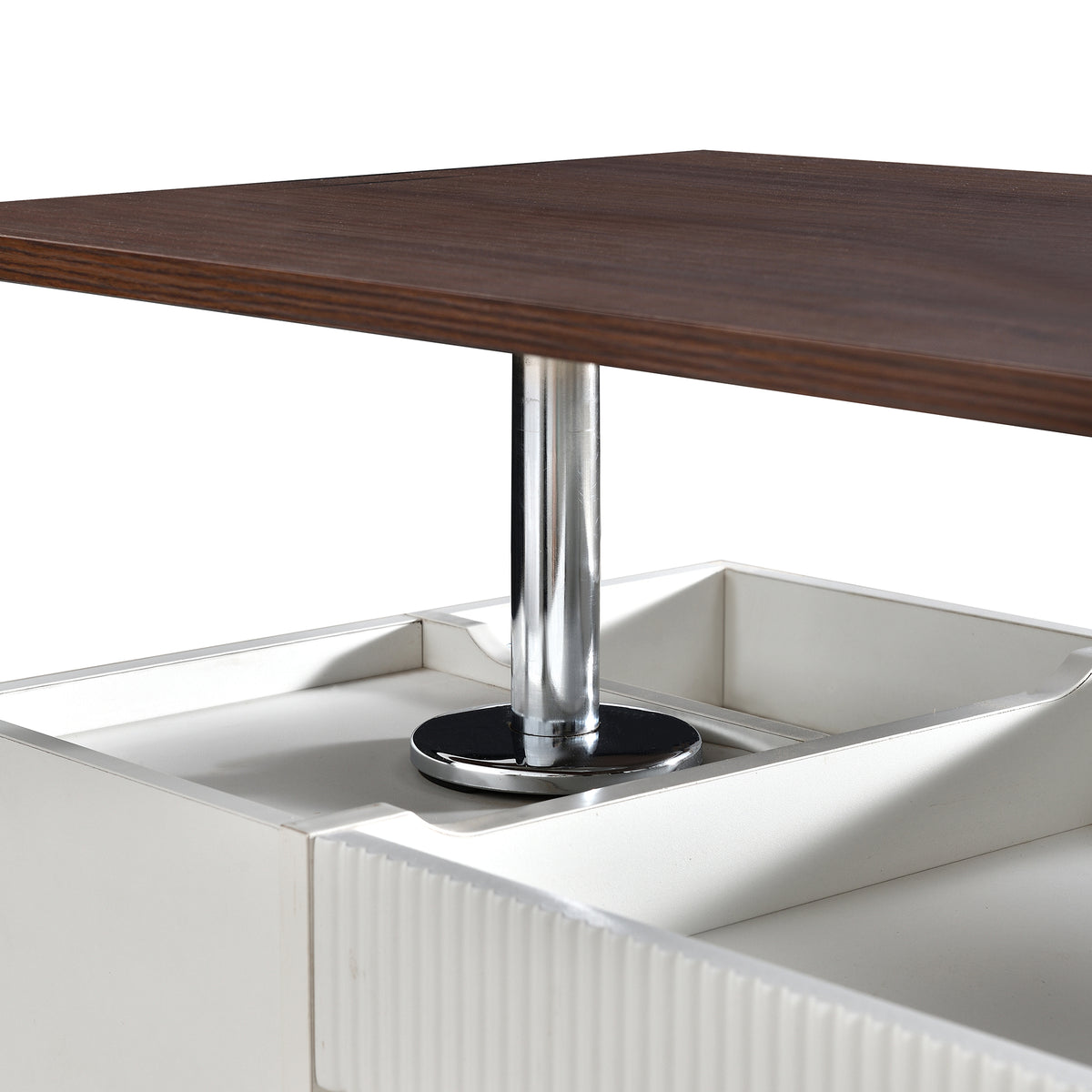 variant-group:rf-n724p292505k|Roomfitters Adjustable Sofa Side Table with Lift-Top, Rotating Surface and Storage on Wheels for Small Spaces, Brown