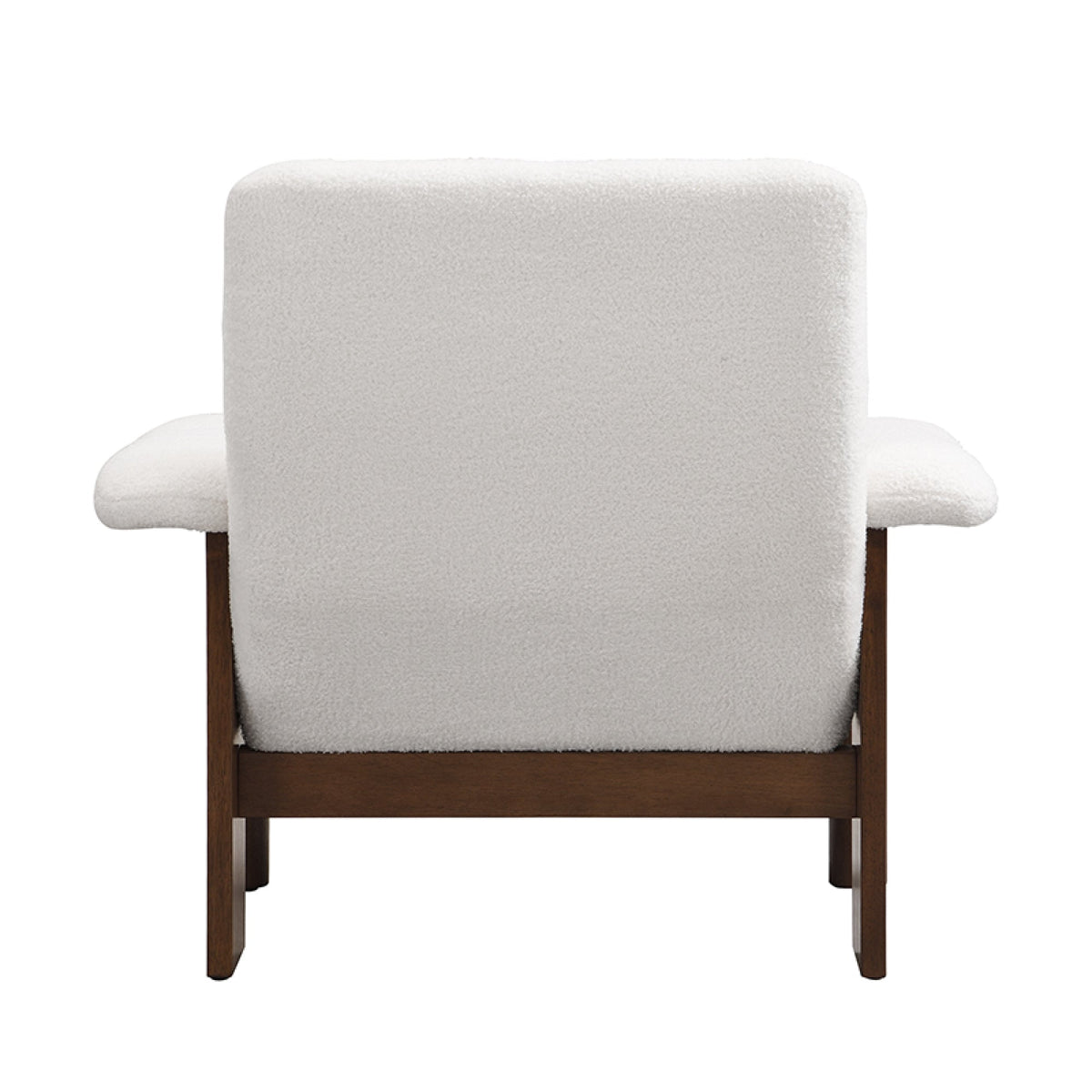 Roomfitters Mid-Century Accent Chair with Ottoman, Fabric Upholstered Armchair and Footrest Set with Wood Frame, White Roomfitters