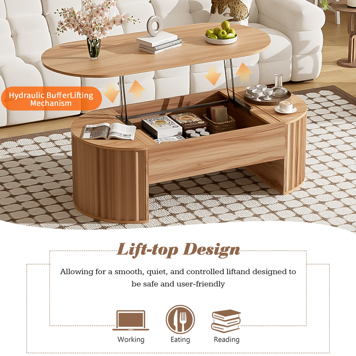 variant-group:rf-n724p391007n|Roomfitters 47.2" Lift Top Coffee Table with Hidden Compartment, Oval Center Table, Acacia