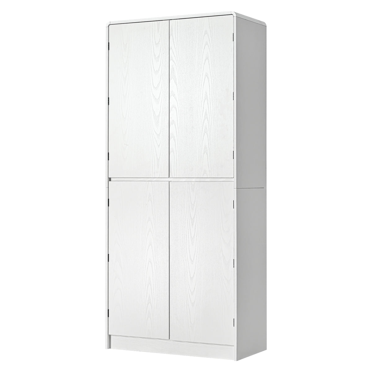 variant-group:rf-n707s000021w|Roomfitters 72" Tall Farmhouse Kitchen Pantry Cabinet with Curved Profile & 8 Door Shelves, White