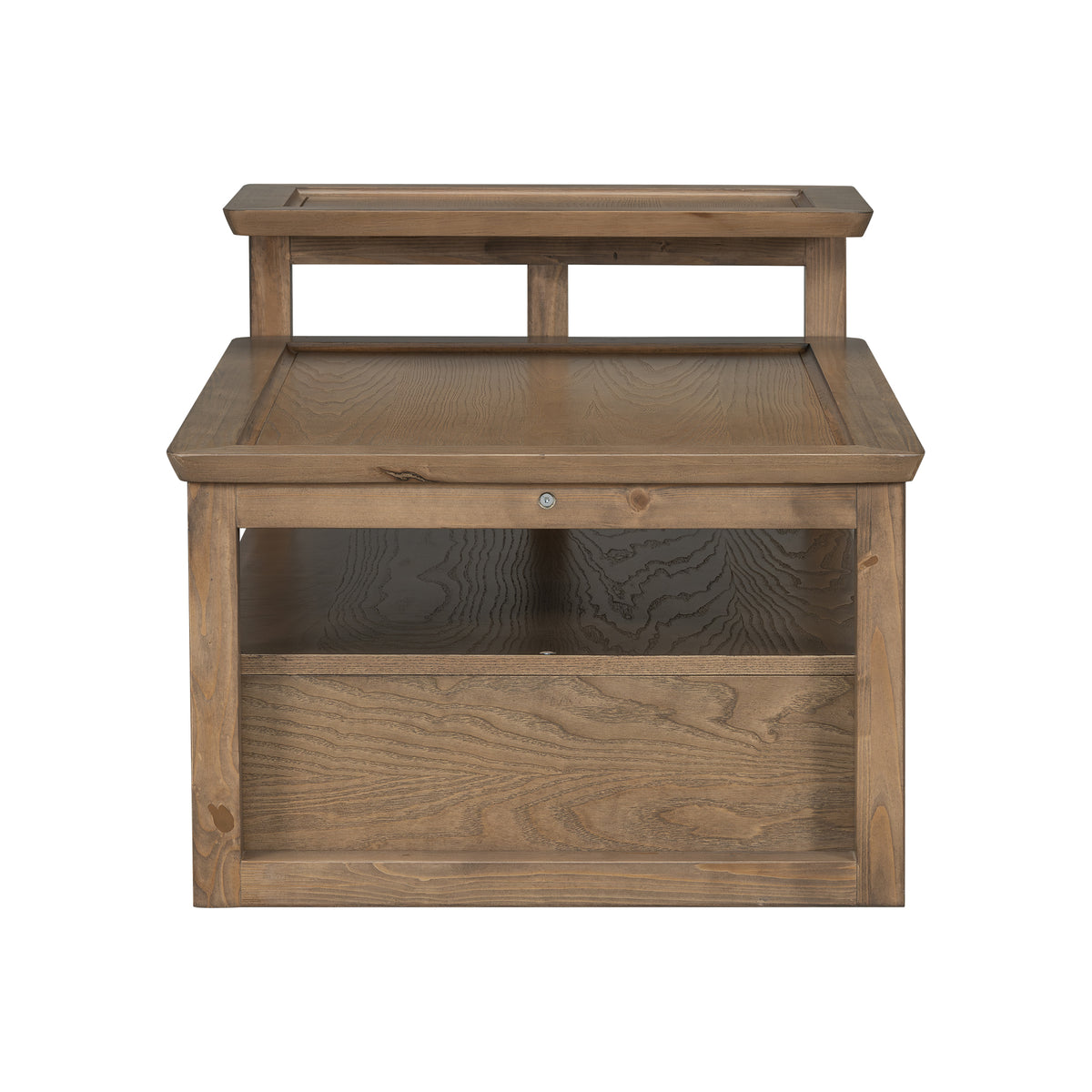 variant-group:rf-n724p232190d|Roomfitters Modern Coffee Table with Open Shelf, Dual Tabletops and Rattan Accent Storage, Walnut