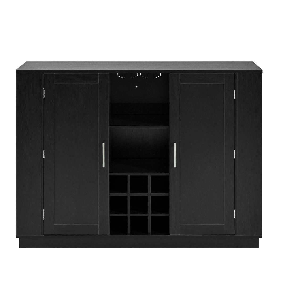 variant-group:rf-n711p437715b|Roomfitters 47.2-Inch Counter Height Bar Cabinet, Black Sideboard Buffet Table, Foldable Drop Leaf, Built-In Power