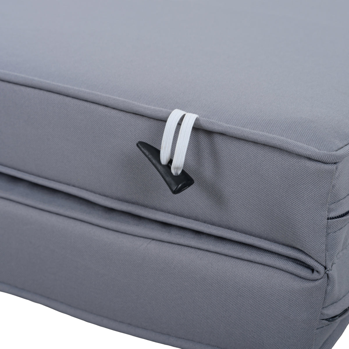 variant-group:rf-n711wy000485aae|Roomfitters Slate Grey HDPE Wicker Outdoor Double Sunbed, Steel Frame Patio Chaise, Hidden Side Tables, Canopy