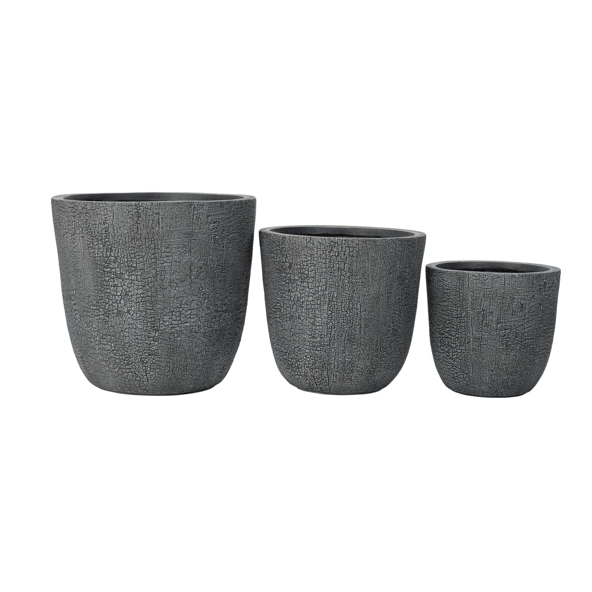 variant-group:rf-n711p406660e|Roomfitters Lightweight MGO Planter Set of 3, Round Weather Resistant Outdoor Indoor Flower Pots for Garden Patio, Gray