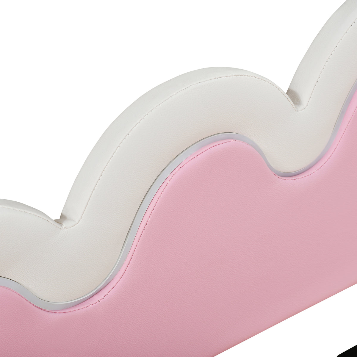 variant-group:rf-n733hl000104aak|Roomfitters Twin Extending Daybed with Lights, Modern Upholstered Princess Daybed with Crown Headboard, Sophisticated and Functional Design, White