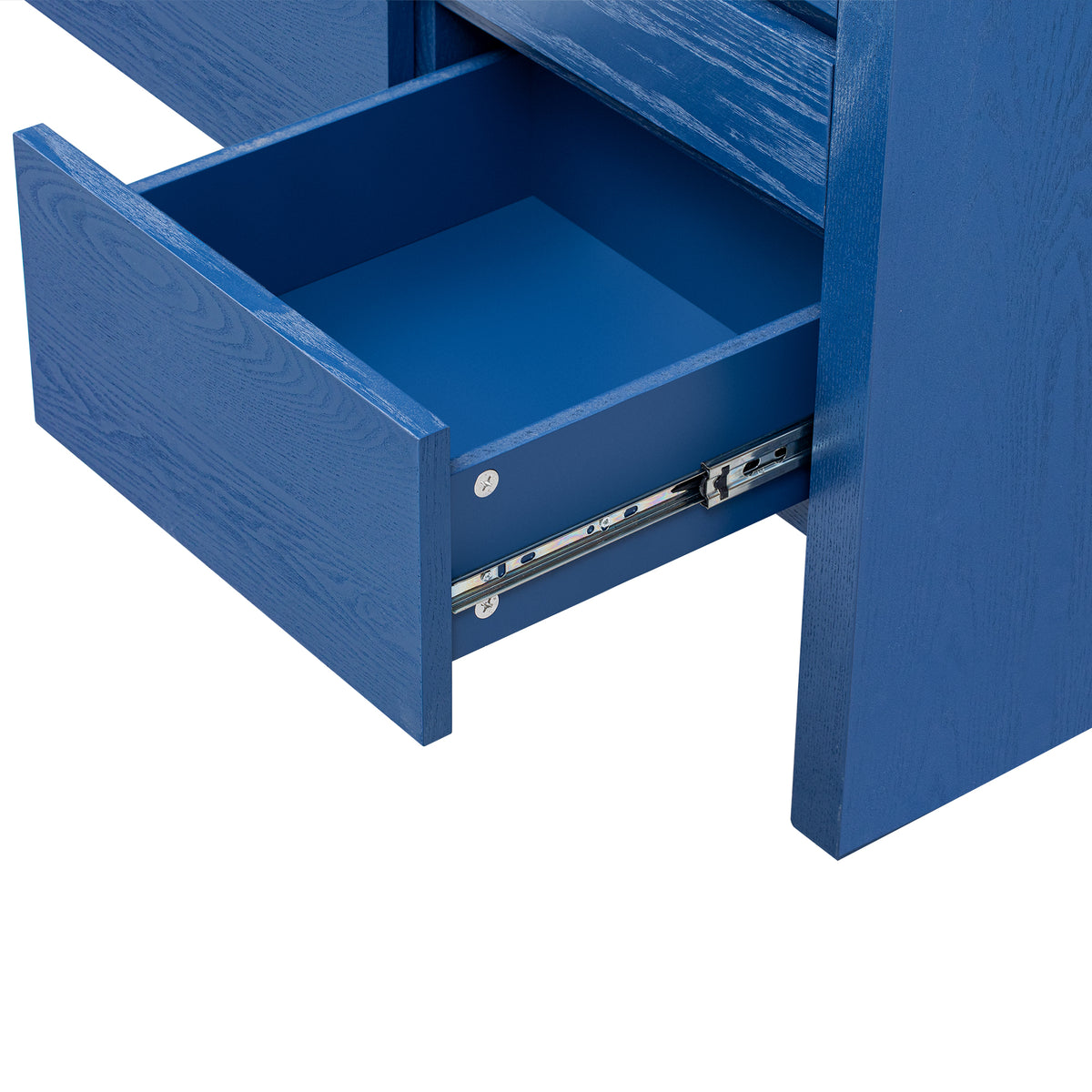 variant-group:rf-n711p289141v|Roomfitters 60" Modern Solid Wood Veneer Sideboard with 3 Doors & 3 Drawers, Open Shelf & Cable Cutout, Large Storage Cabinet for Dining, Hallway, Living Room, Navy Blue