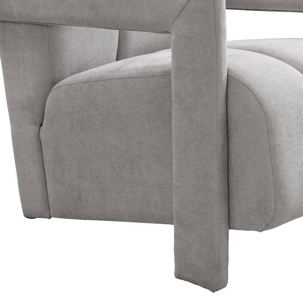 variant-group:rf-n724p256551e|Roomfitters Modern Minimalist Leisure Armchair with L-Shaped Armrests and Polyester Upholstery, Gray