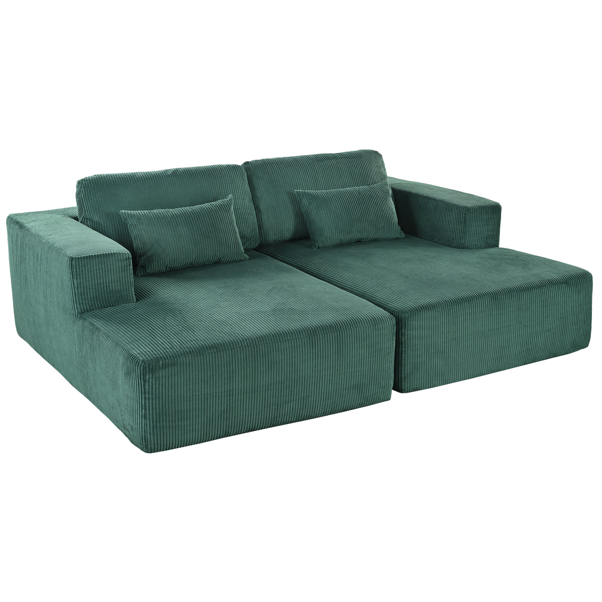variant-group:rf-n711wy000449aac|Roomfitters Corduroy Double Sofa Bed with Pillows, Modern Convertible Couch for Living Room, Apartment, Green