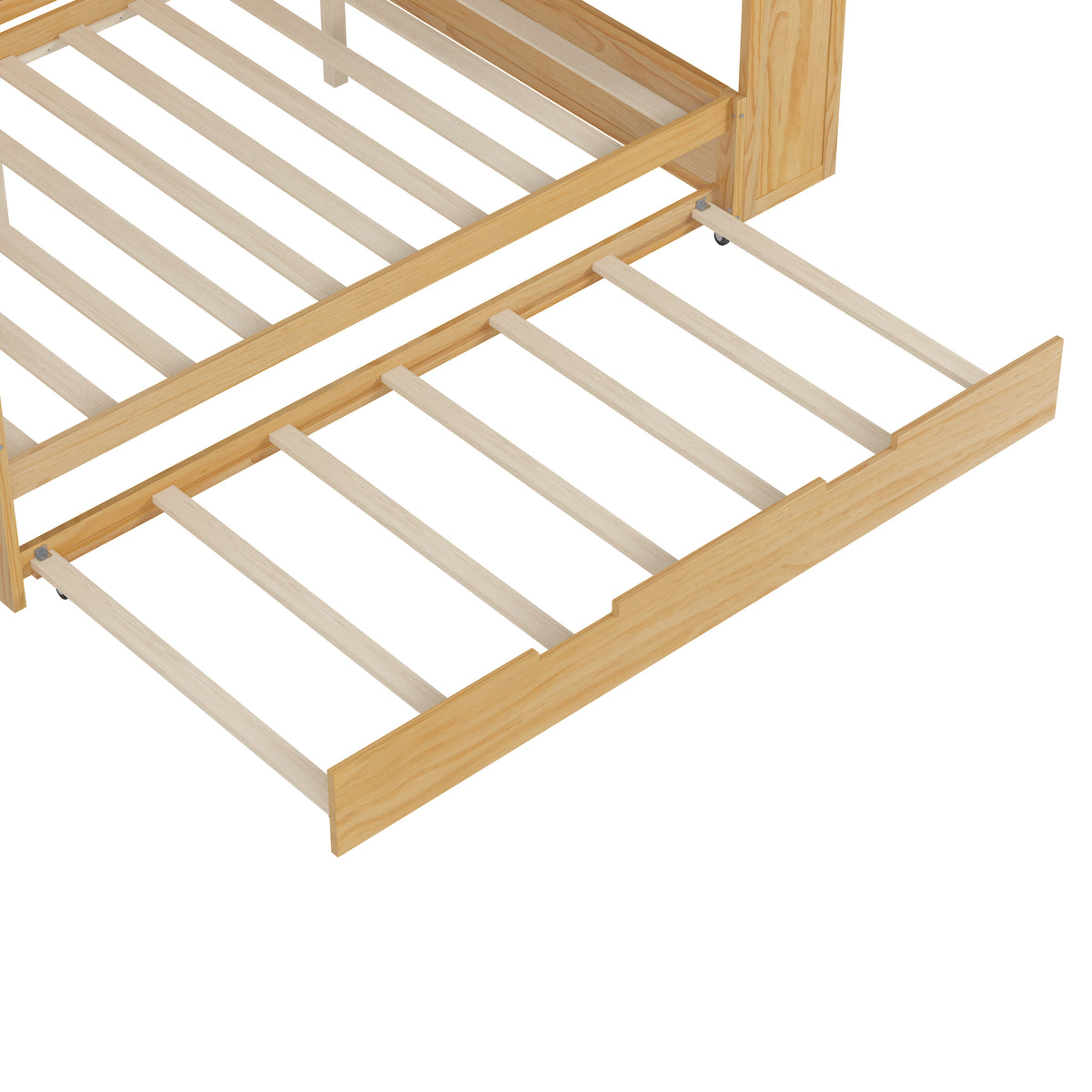 variant-group:rf-n733s373391m|Roomfitters Full Daybed with Twin Trundle, Storage Shelves and Desk, Wooden Multi-Functional Bed, Natural