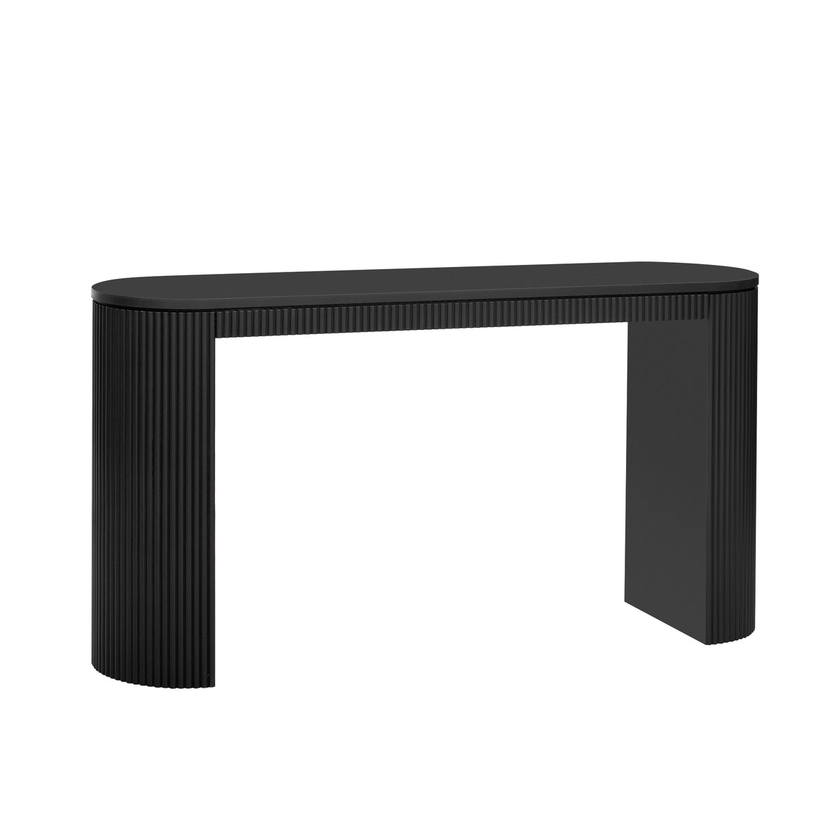 variant-group:rf-n711p205935b|Roomfitters Curved Console Table with Vertical Stripe Design, Entryway Table for Living Room, Black