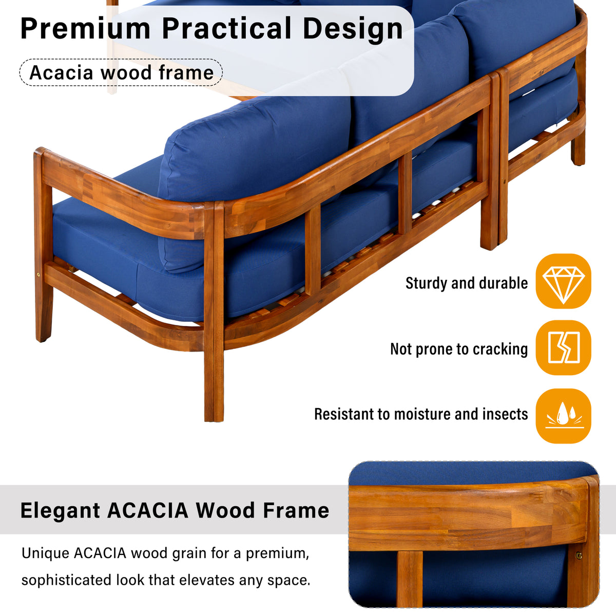 variant-group:rf-n711wy000481aac|Roomfitters Modern Coastal Blue Solid Acacia Wood L-Shaped Outdoor Patio Sectional Sofa Conversation Seating Set