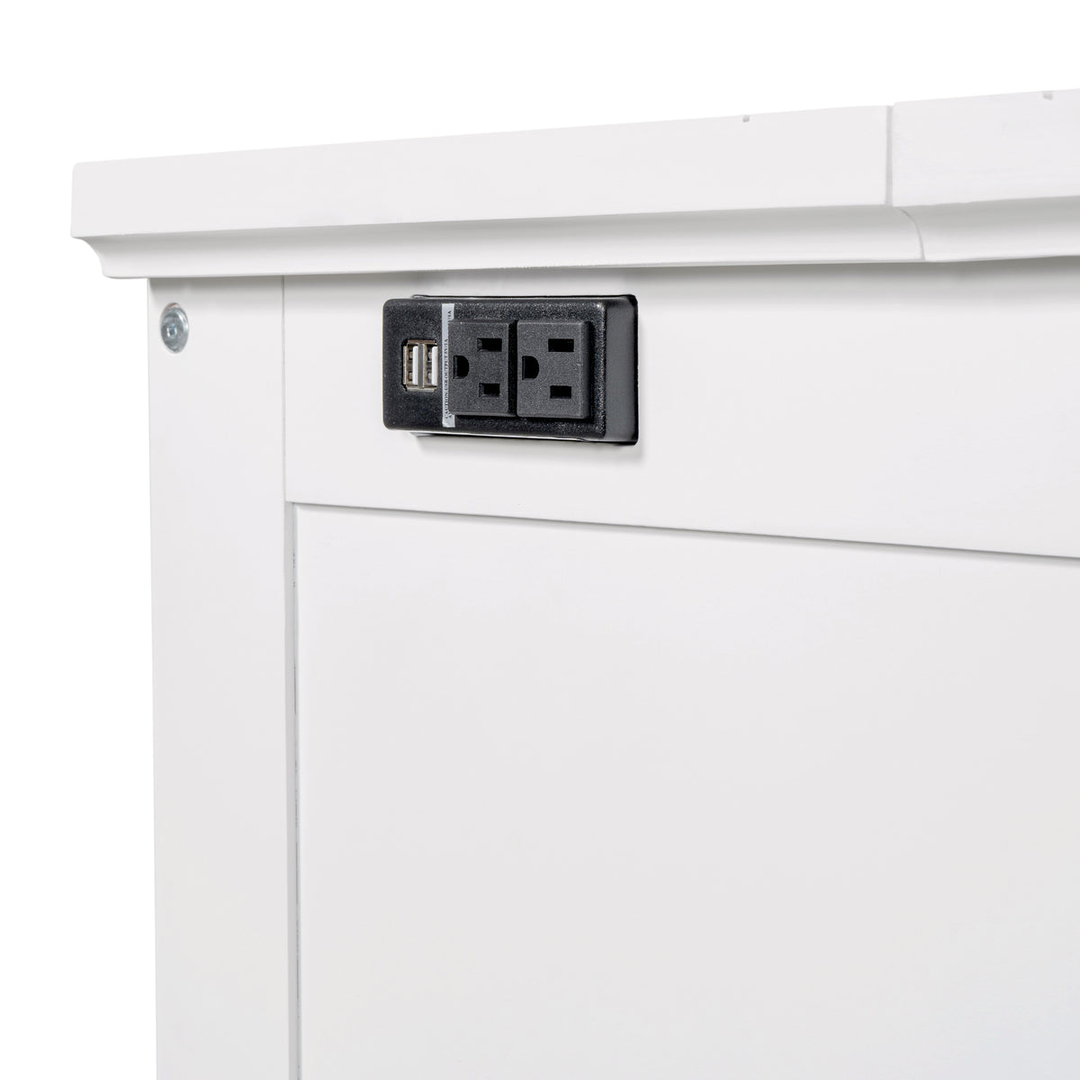 variant-group:rf-n701bs701p170503k|Roomfitters Queen Size Murphy Bed Cabinet with Charging Station and Storage Drawer, Freestanding Fold Out Guest Bed, White