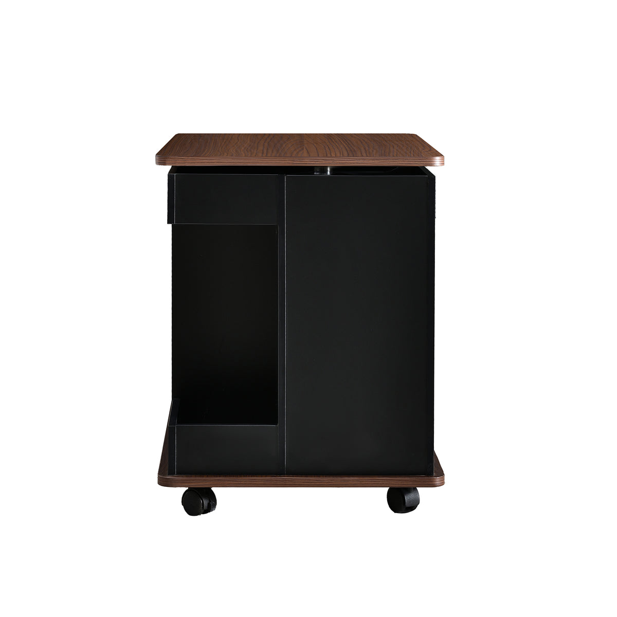 variant-group:rf-n724p292505b|Roomfitters Adjustable Sofa Side Table with Lift-Top, Rotating Surface and Storage on Wheels for Small Spaces, Black