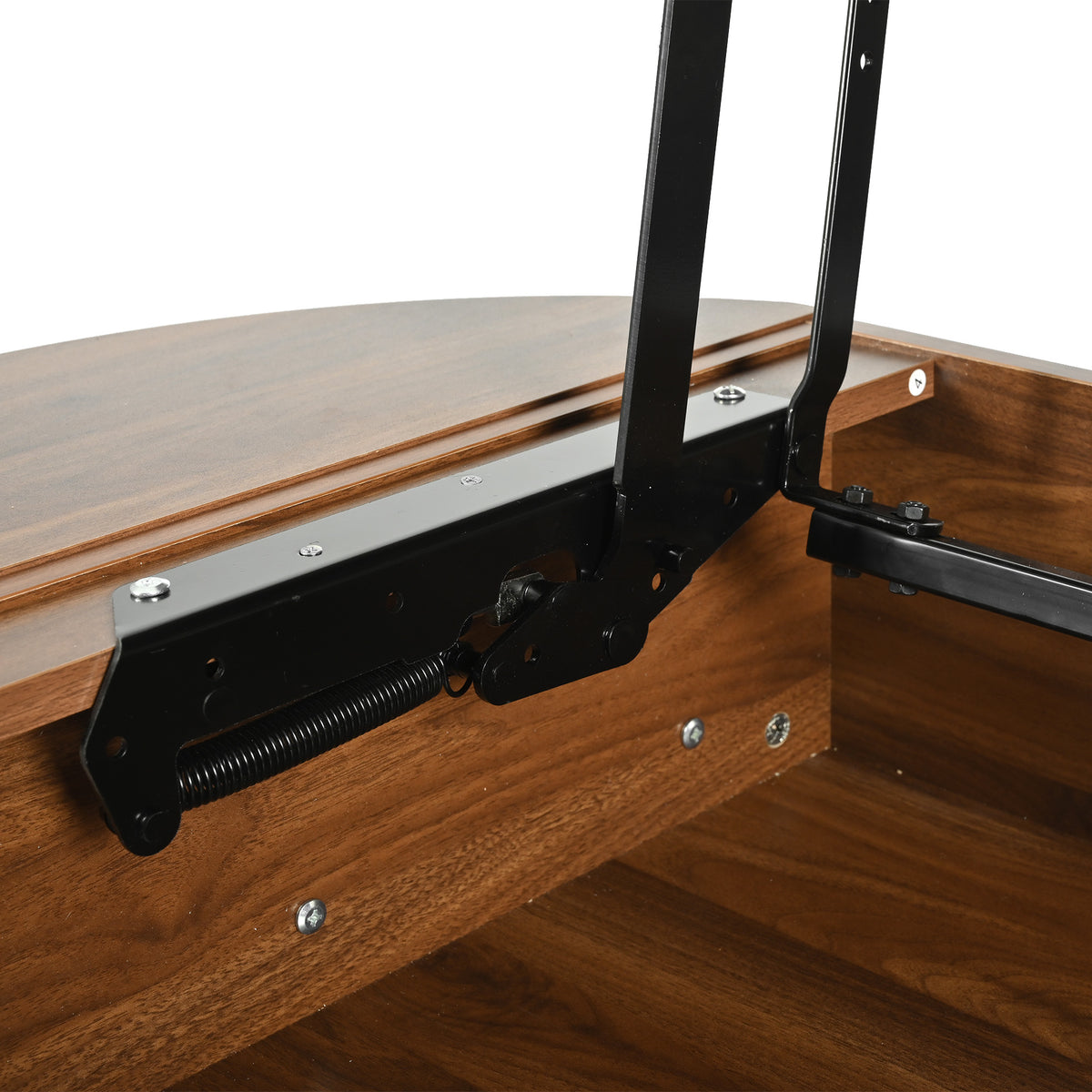 variant-group:rf-n724p308481d|Roomfitters Oval Lift-Top Coffee Table with Hidden Compartment, Wooden Center Table with Storage, Modern Design, Brown