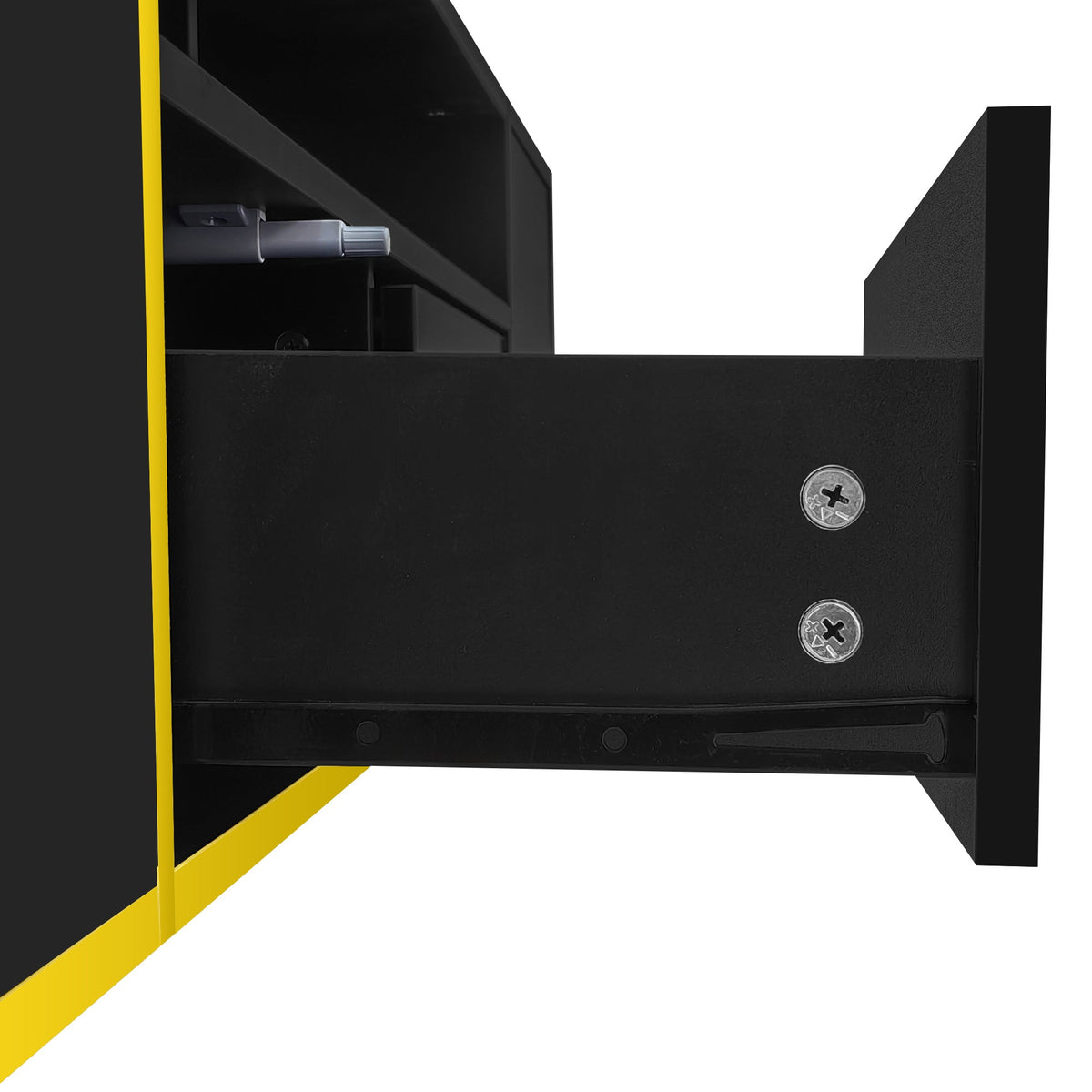 Roomfitters Modern TV Stand for up to 80 Inch TV, Entertainment Console with LED Shelves, Drawers and Cabinets, Black Roomfitters