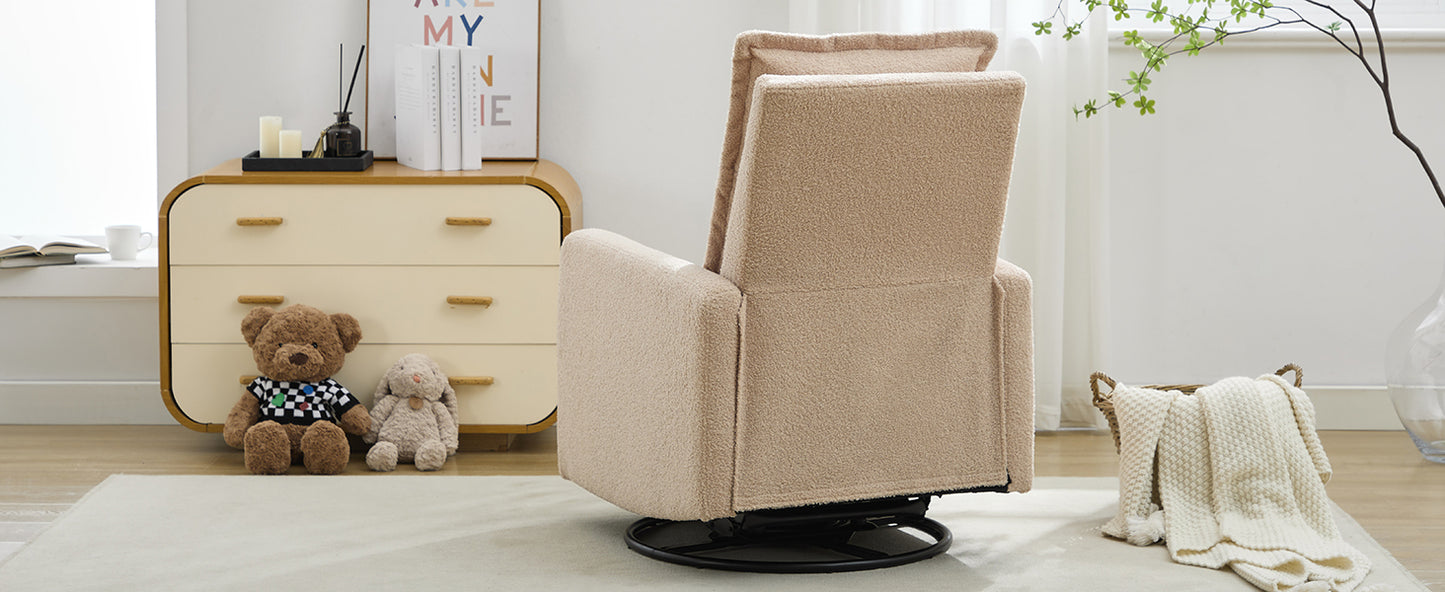 variant-group:rf-n701p348238o|Roomfitters Swivel Rocker Recliner Chair, Glider Rocking Armchair, Teddy Fleece Nursery Reclining Lounge Accent Chair, Oatmeal