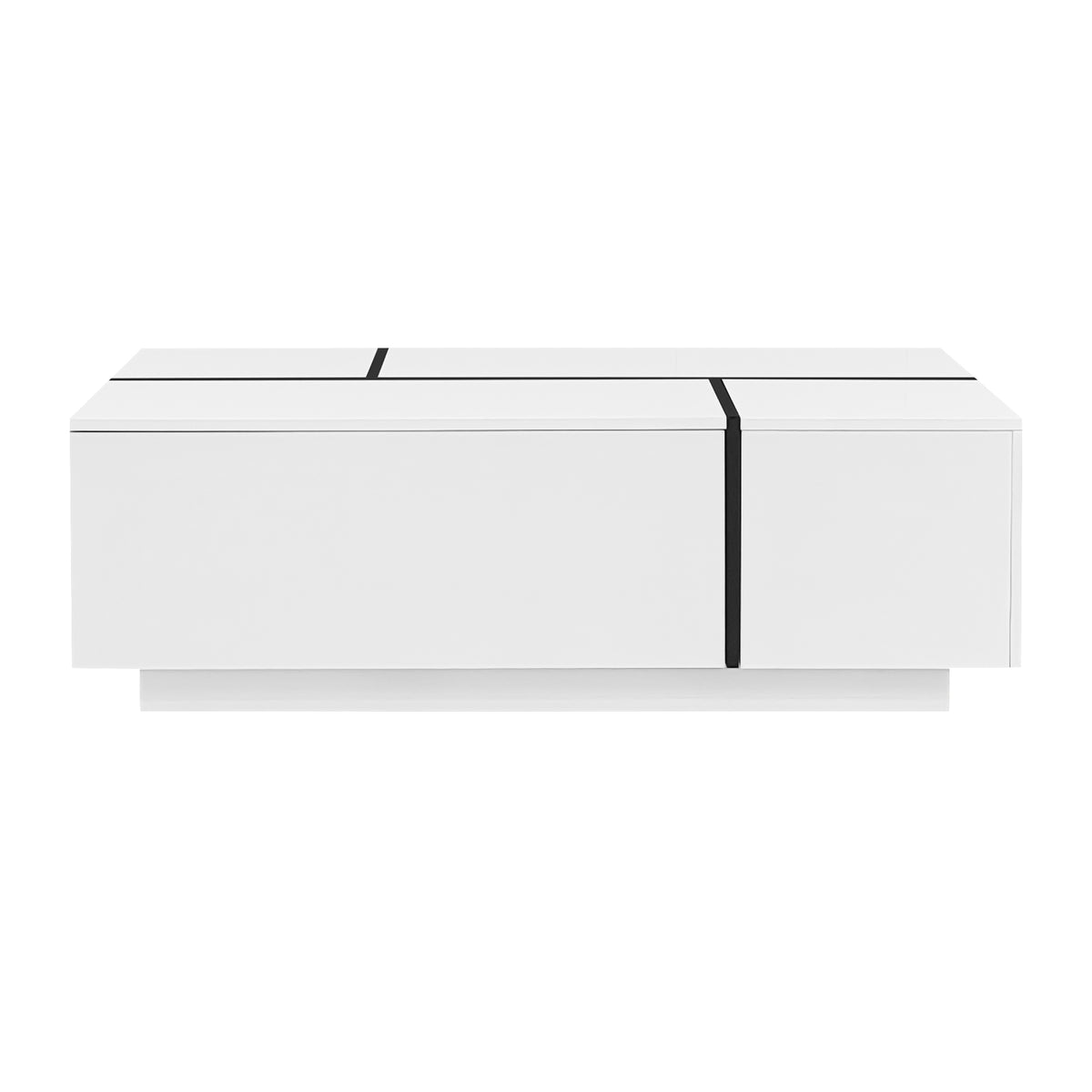variant-group:rf-n724p292070k|Roomfitters Glossy Extendable Coffee Table with 2 Drawers and Hidden Storage Compartments, Multi-Functional Design, White