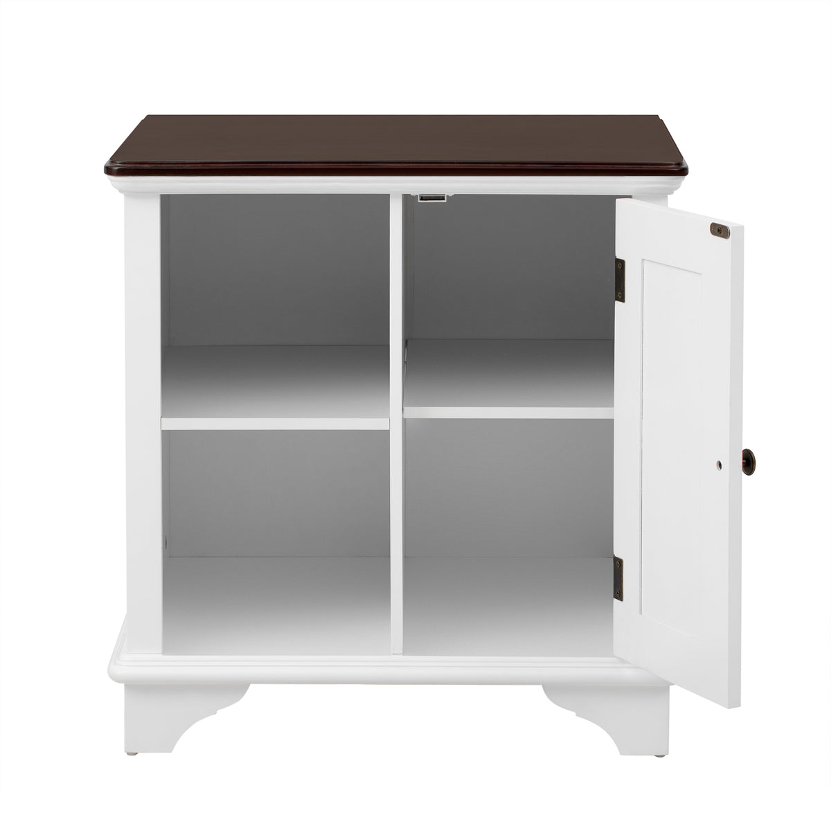 variant-group:rf-n724p401353k|Roomfitters American Style Louvered Side End Table with 2 Grass Storage Baskets, White