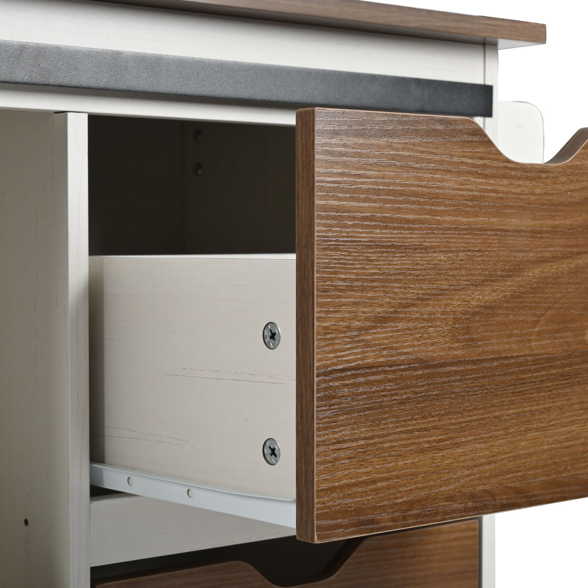 variant-group:rf-n707p288229w|Roomfitters 55.5" Rolling Kitchen Island with Drop Leaf, Mobile Kitchen Storage Cart with Sliding Barn Door, Power Outlets, White