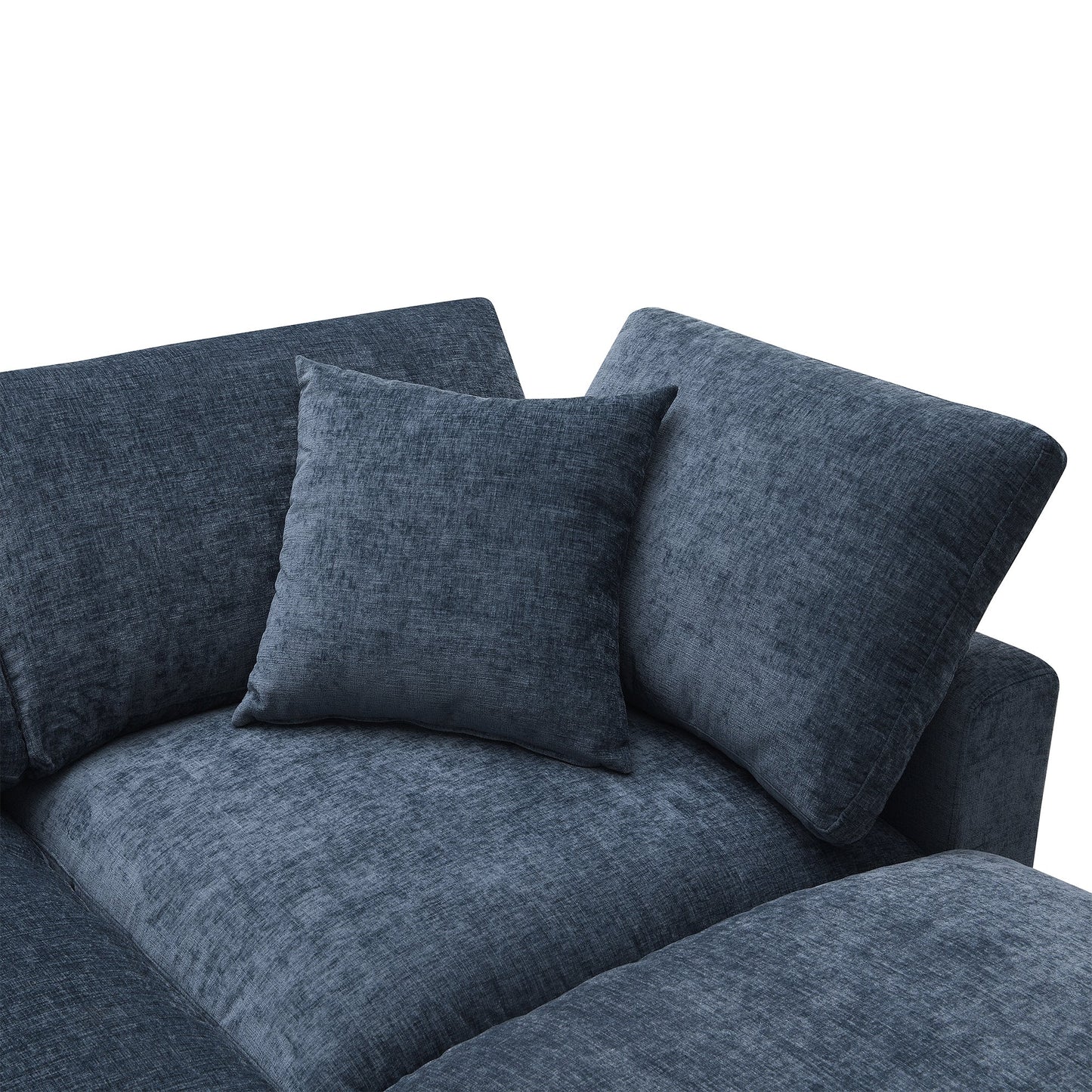 Roomfitters 130 Inch U-Shaped Modular Sectional Sofa Bed, Cloud Sleeper Couch with Plush Cushions for Living Room, Dark Blue Roomfitters