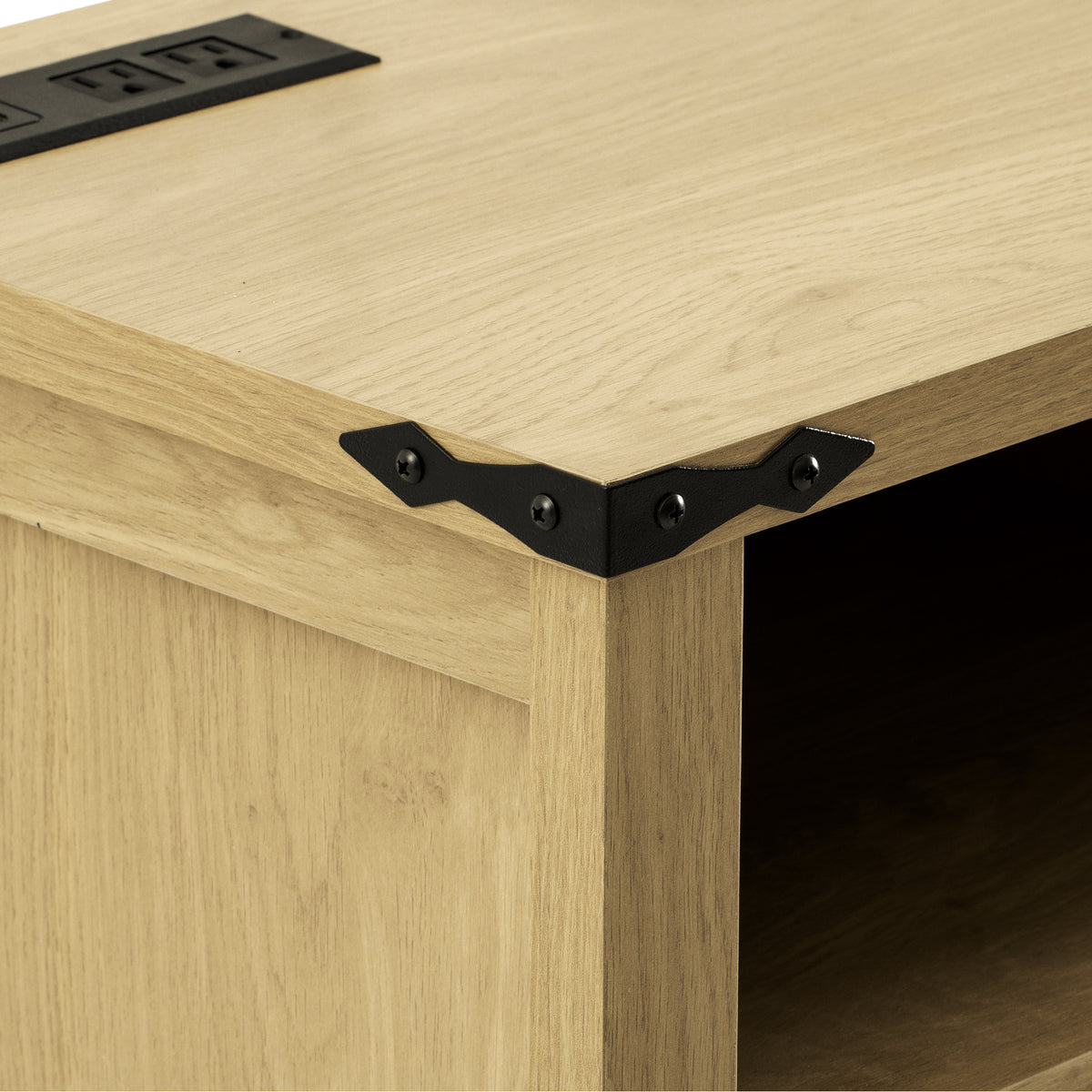variant-group:rf-n711p347407o|Roomfitters 59" Sideboard Buffet Cabinet with 4 Door & Open Storage, Modern Farmhouse Industrial Coffee Bar Station, Natural