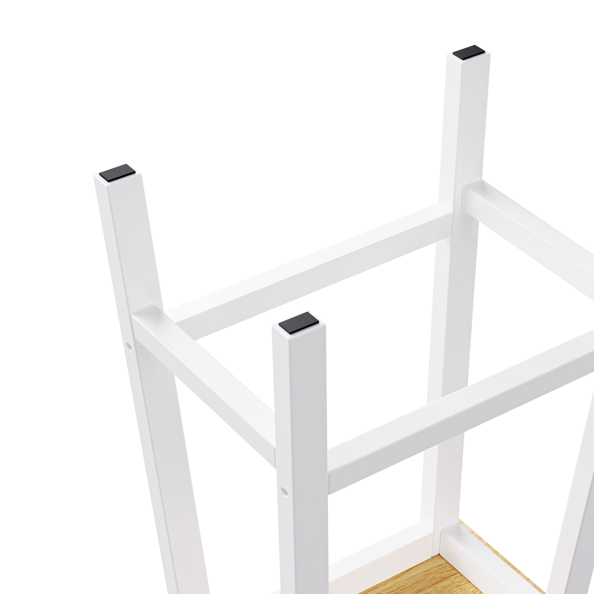 variant-group:rf-n707p185529w|Roomfitters Set of 2 Counter Height Stools, 25.6" A-Frame Solid Wood Bar Stools with Contoured Wood Seat & Footrest, White