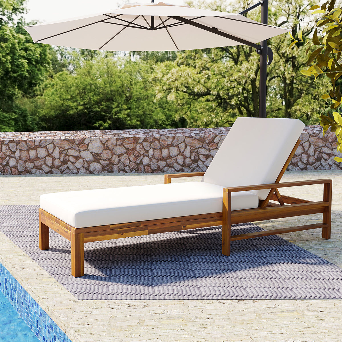 variant-group:rf-n711wy000433aaa|Roomfitters Acacia Wood Adjustable Backrest Outdoor Lounge Chair for Gardens, Terraces, Poolside Areas, Natural+Beige