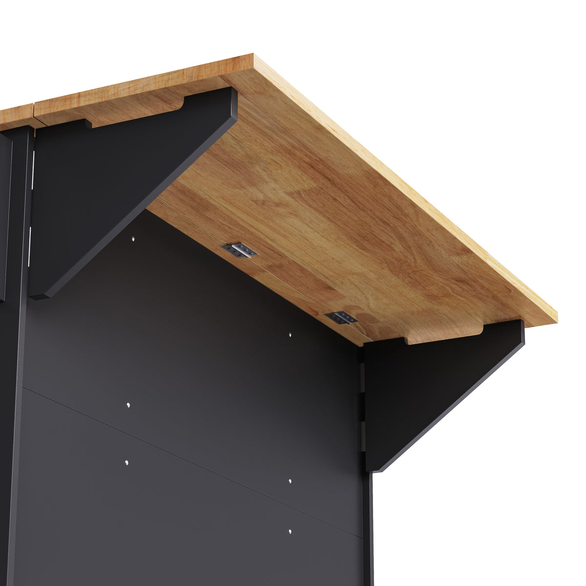 variant-group:rf-n707s195395b|Roomfitters 54" Kitchen Island with Wood Top, Rolling Storage Cabinet with 3 Drawers and 3 Doors, Spice Rack, Black