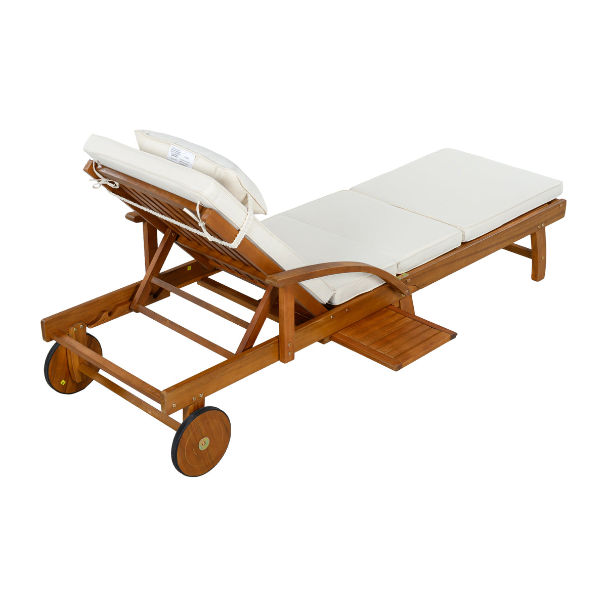 variant-group:rf-n711p415859a|Roomfitters Modern Coastal Beige Acacia Wood Outdoor Chaise Lounge Chair, Poolside Recliner, Retractable Side Tray