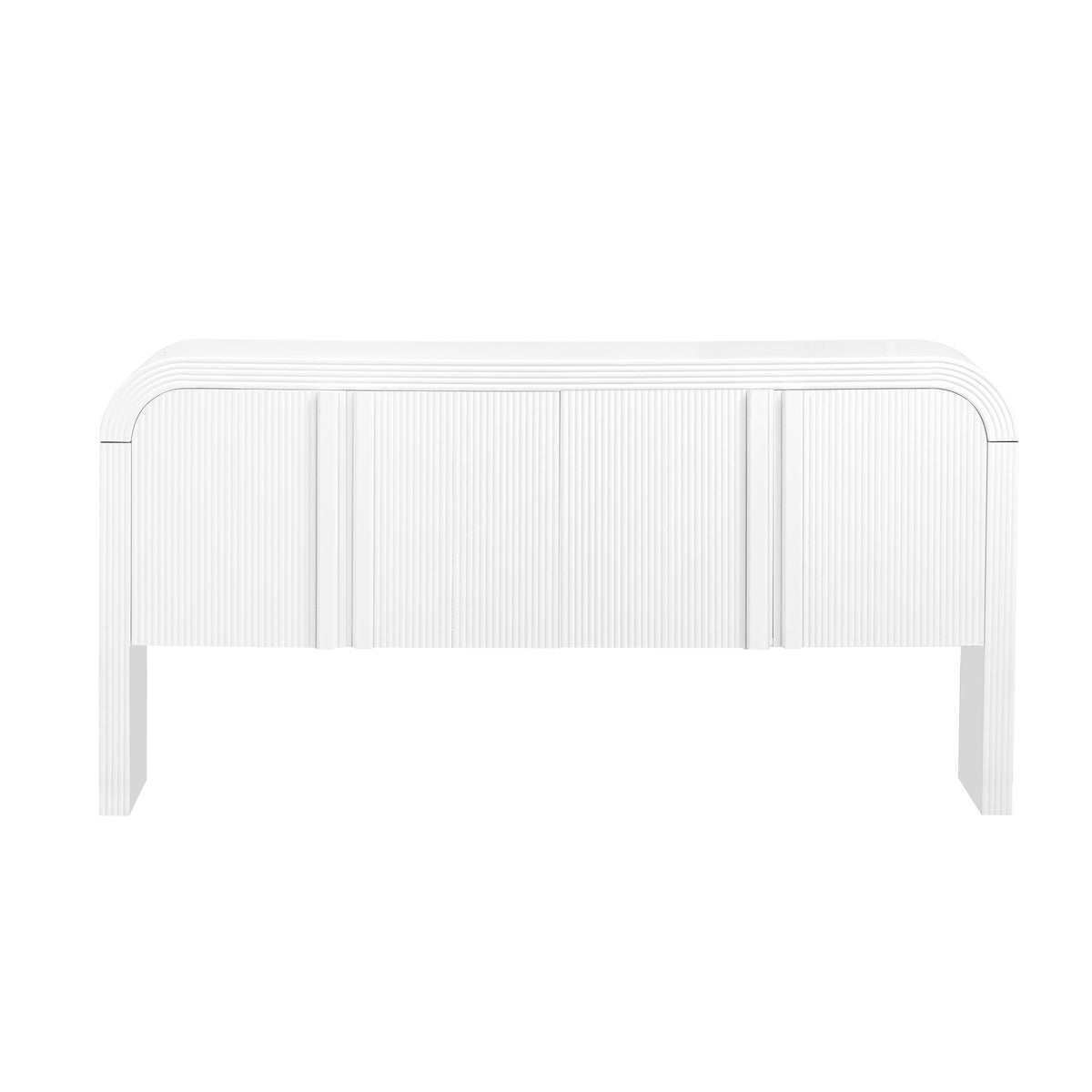 variant-group:rf-n711p415846k|Roomfitters Modern Rustic White Curved Wave Pattern Console Table with Adjustable Storage Shelf and Elegant Wooden Handles