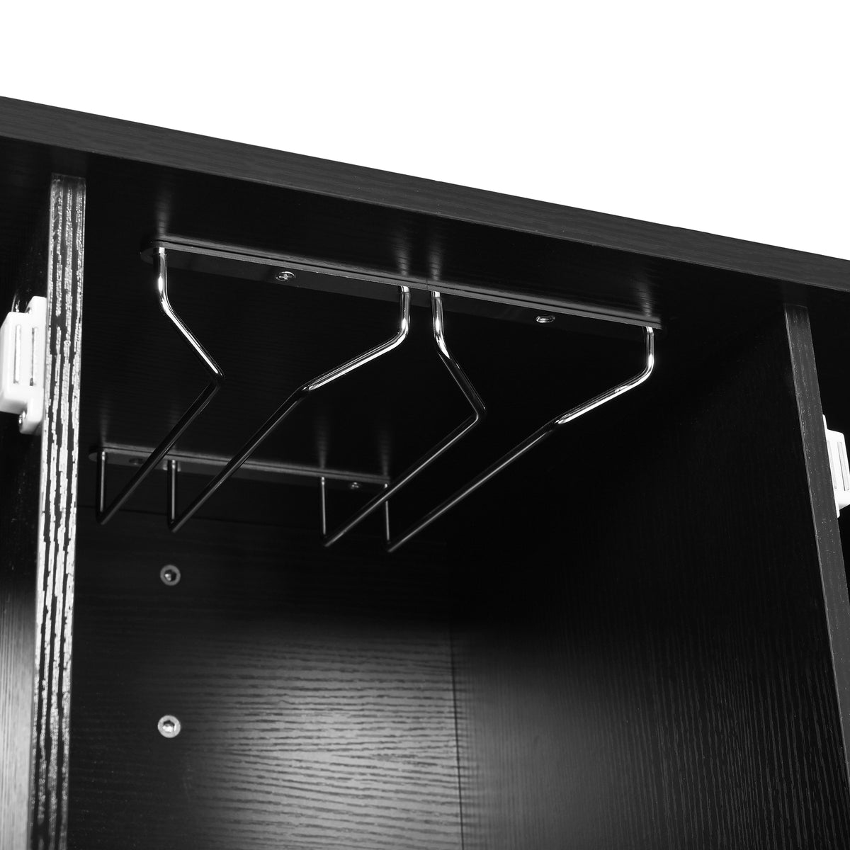 variant-group:rf-n711p437715b|Roomfitters 47.2-Inch Counter Height Bar Cabinet, Black Sideboard Buffet Table, Foldable Drop Leaf, Built-In Power