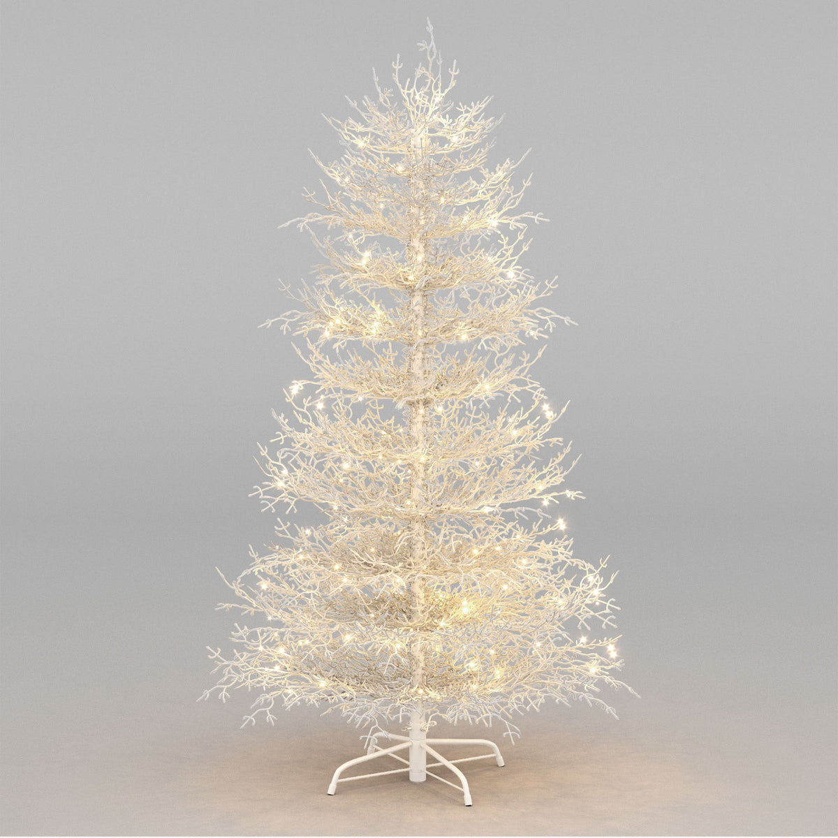 Roomfitters Pre-Lit Aspen Fir Christmas Tree 6FT, Hinged Snow-Flocked Artificial Holiday Tree with Warm Lights, 623 Tips, White Roomfitters