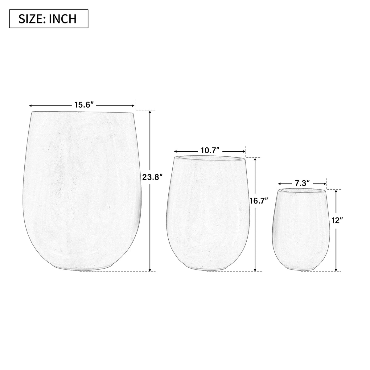 variant-group:rf-n711p406658e|Roomfitters Lightweight Round MGO Planter Set, 3-Piece Graduated Outdoor Flower Pots, Light Beige Weather-Resistant