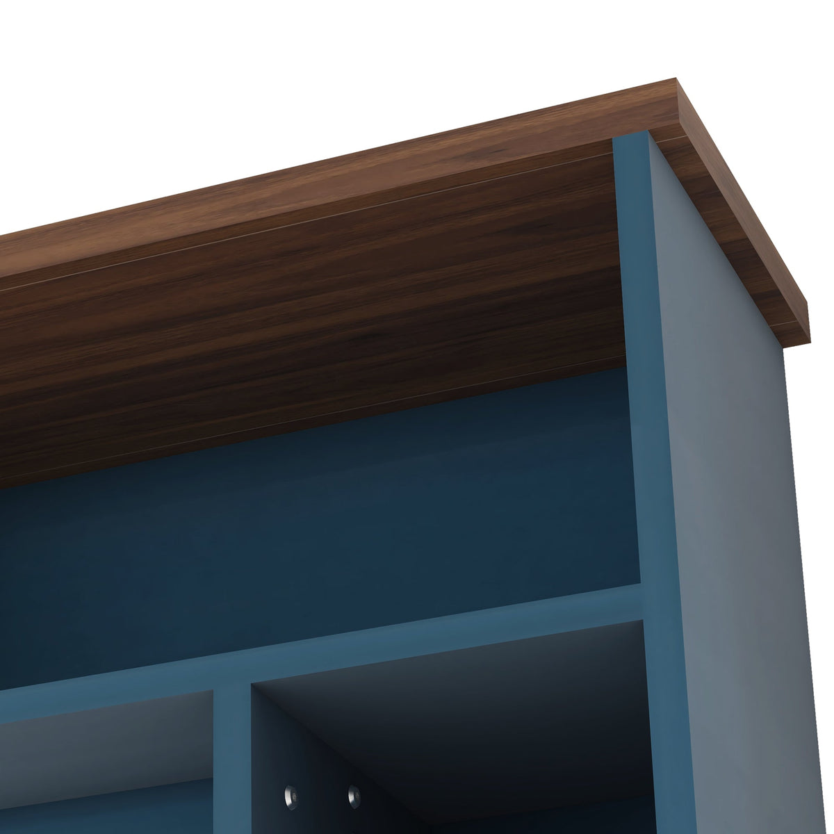 Roomfitters 95.5"W Large Wall Unit Entertainment Center, 39" LED Fireplace, Navy Blue Roomfitters