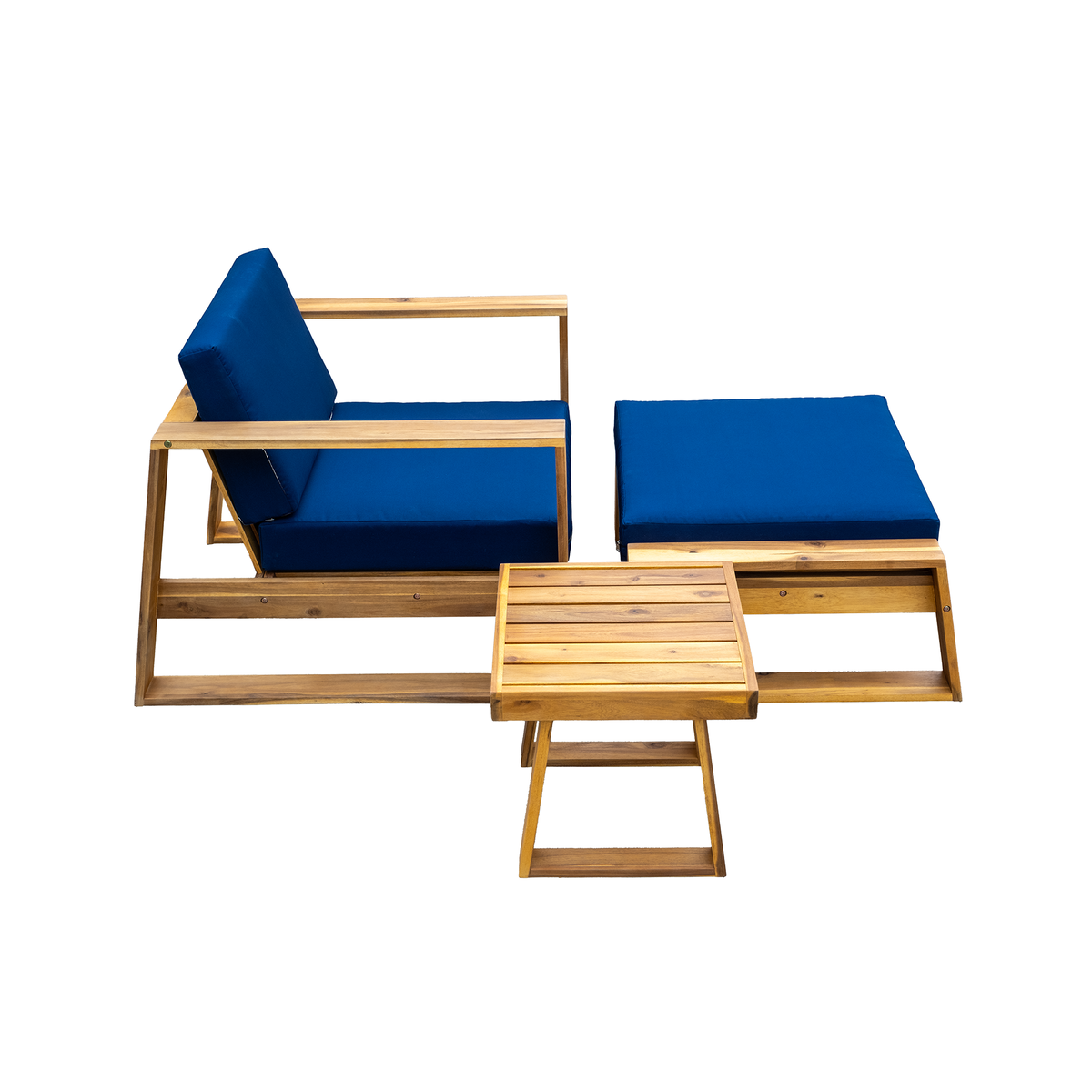 variant-group:rf-n711wy000431aac|Roomfitters Acacia Wood Outdoor Lounge Set - Chair & Ottoman for Patios, Balconies, Gardens, Natural+Blue