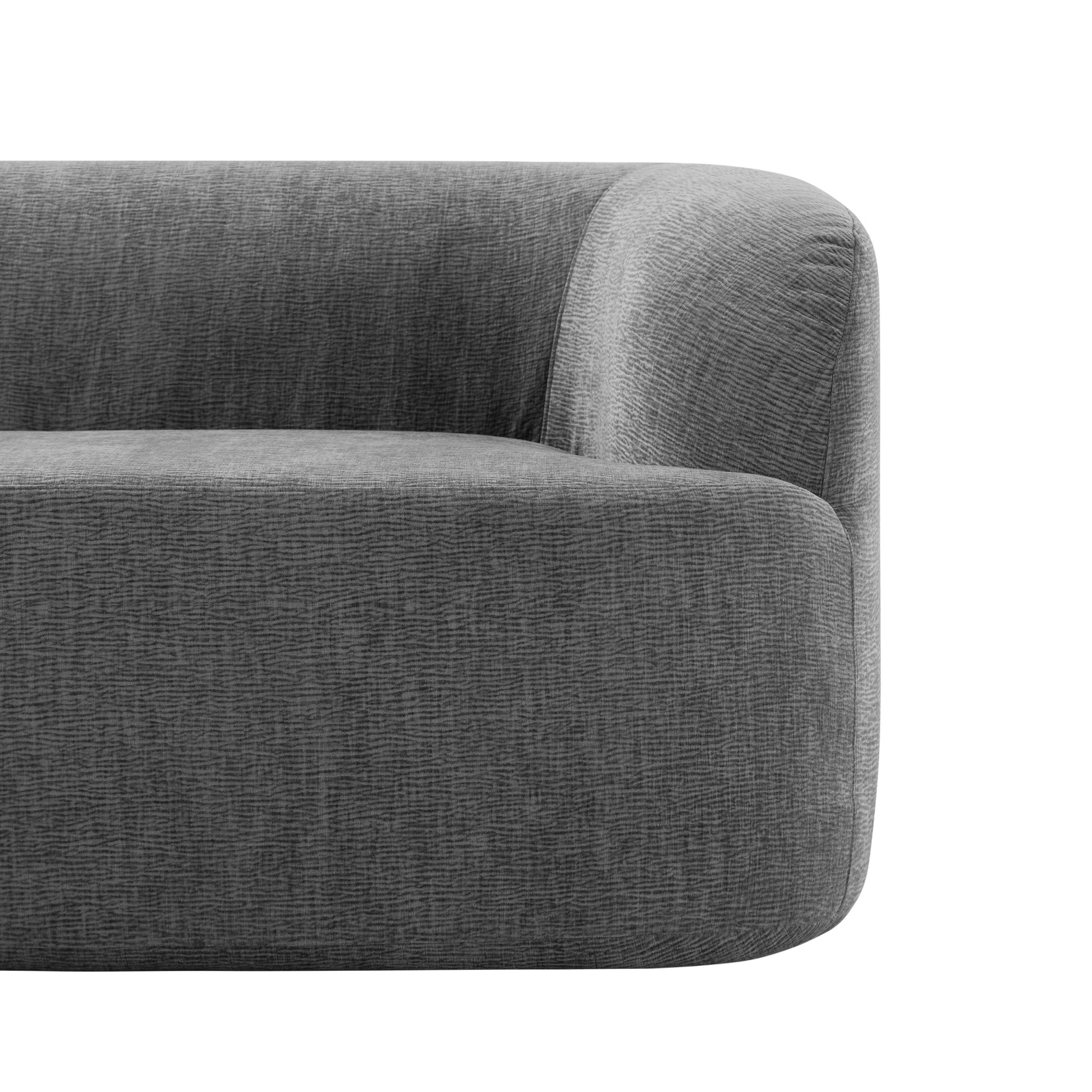 variant-group:rf-n723p404465e|Roomfitters 86 Inch Modern Curvy Sofa, 3-Seater Rounded Upholstered Couch with Plush Throw Pillows for Living Room, Gray