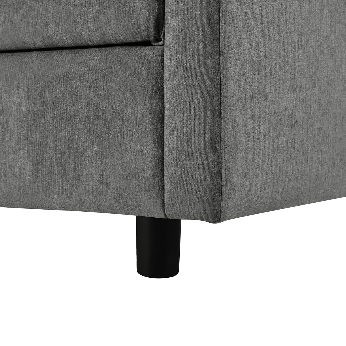 variant-group:rf-n711wy000461aae|Roomfitters 107" Chenille Fabric 3-Piece Sectional Sofa, Modern Large L-Shaped Couch with Rounded Curved Chaise, Grey