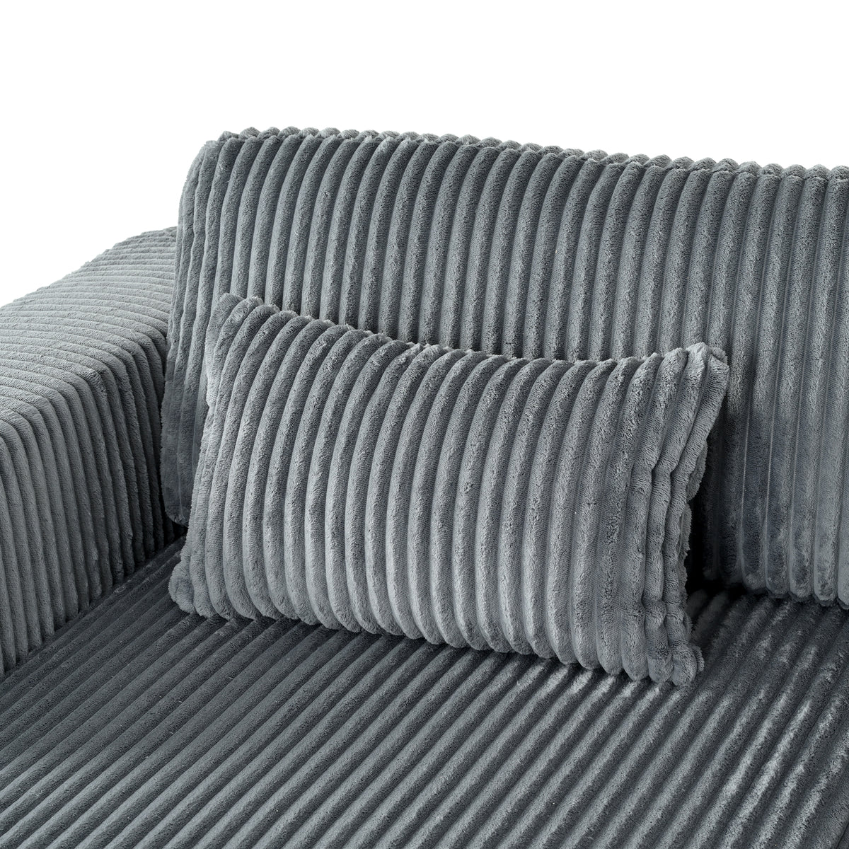 variant-group:rf-n711wy000449aae|Roomfitters Corduroy Double Sofa Bed with Pillows, Modern Convertible Couch for Living Room, Apartment, Gray