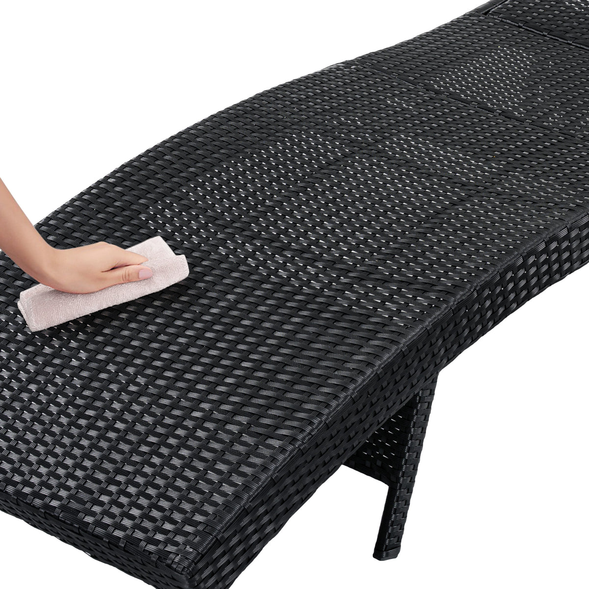 variant-group:rf-n707p395515b|Roomfitters 80"W Patio Chaise Lounge Chairs Set of 2 with Wheels, Folding Table, Adjustable Rattan Loungers, Black