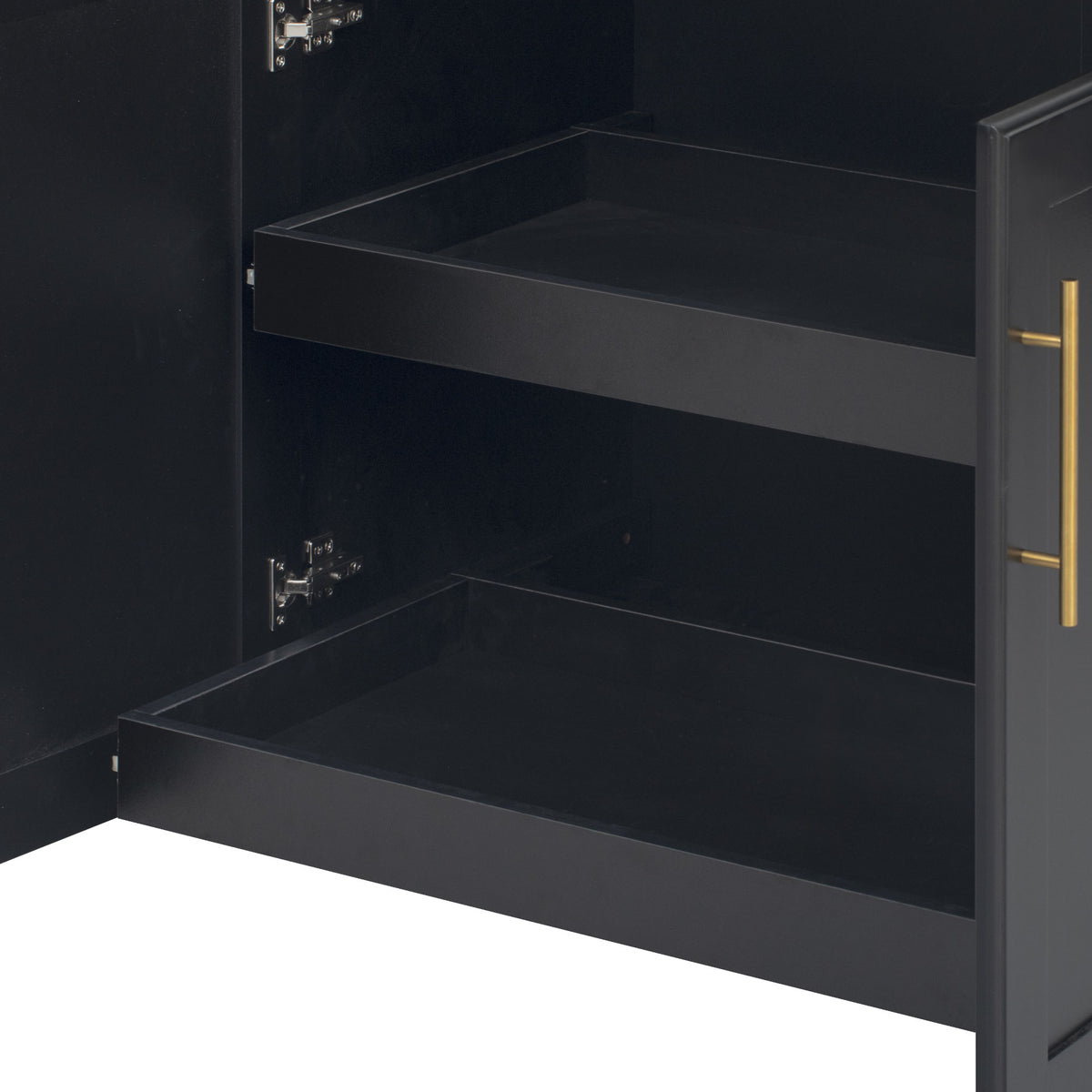 variant-group:rf-n707s299014b|Roomfitters 59.3" Kitchen Island with Power Outlet, Drop Leaf and Double Trash Can Pull Out, Rolling Cart, Black