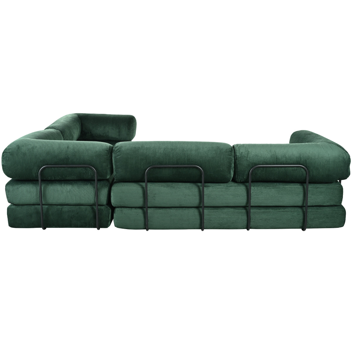 variant-group:rf-n711wy000463aac|Roomfitters Modern L-Shaped Modular Sofa Bed, Corduroy Convertible Sleeper Sectional Couch with Industrial Metal Frame, Green