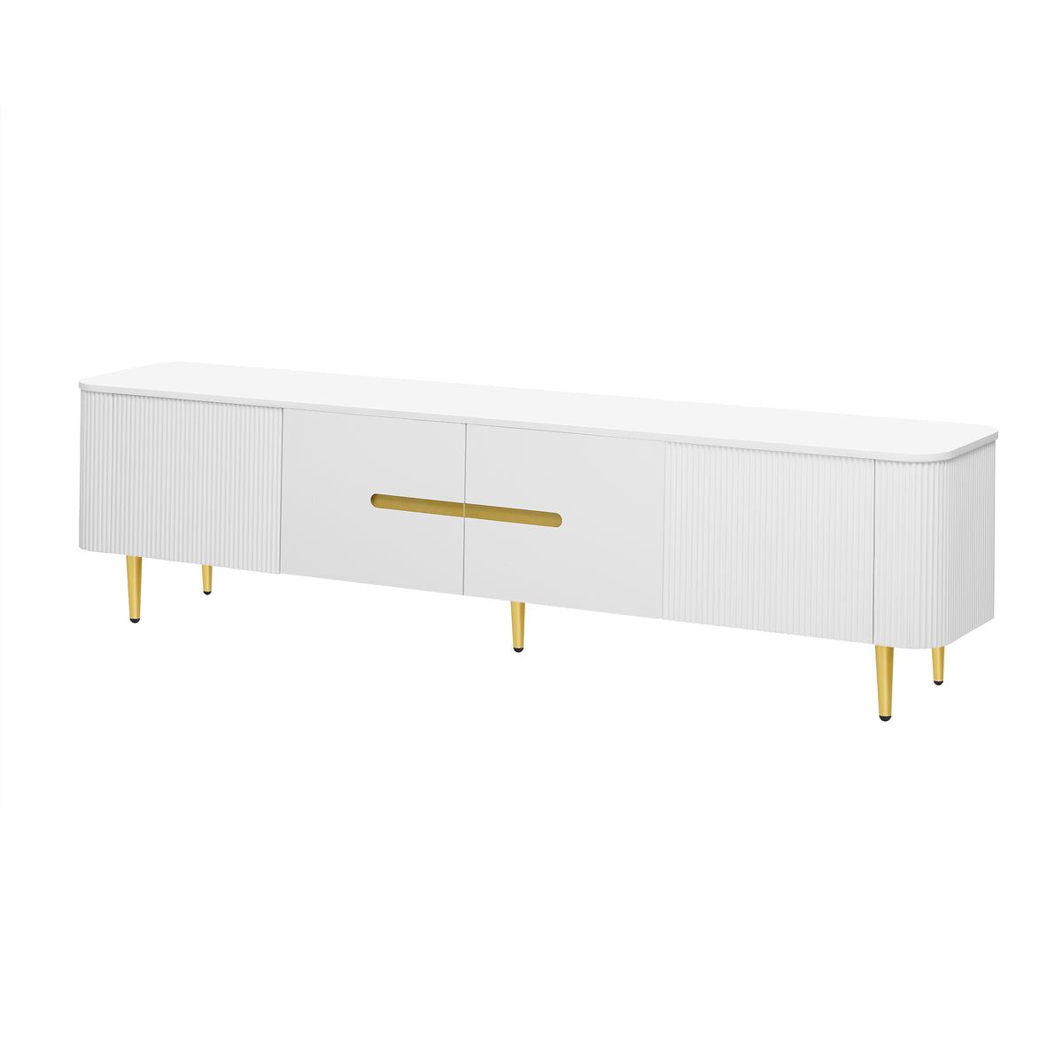 variant-group:rf-n724sj000143aak|Roomfitters Minimalist TV Stand for up to 85 Inch TV, Entertainment Center with Four Spacious Cabinets, White