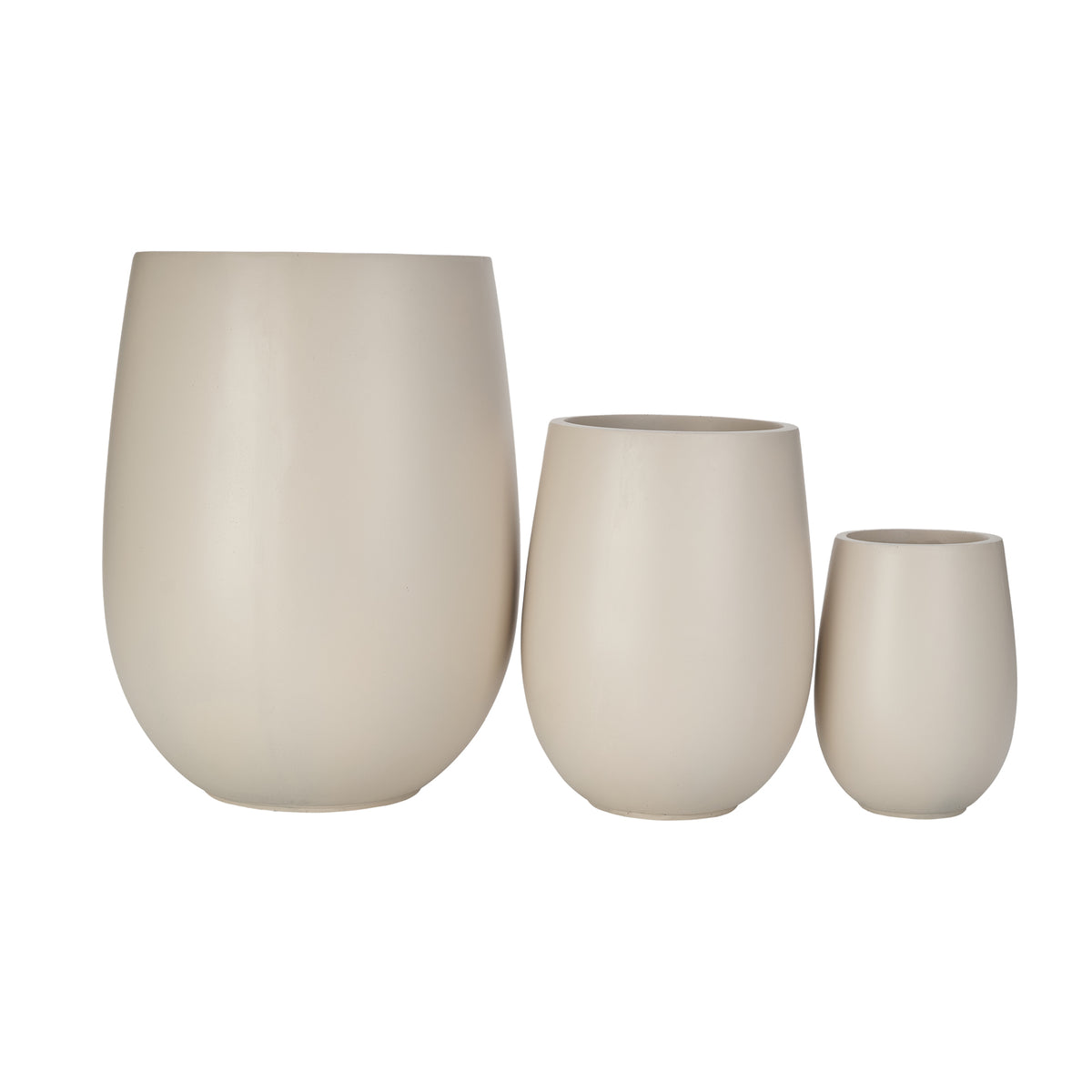 variant-group:rf-n711p406658e|Roomfitters Lightweight Round MGO Planter Set, 3-Piece Graduated Outdoor Flower Pots, Light Beige Weather-Resistant