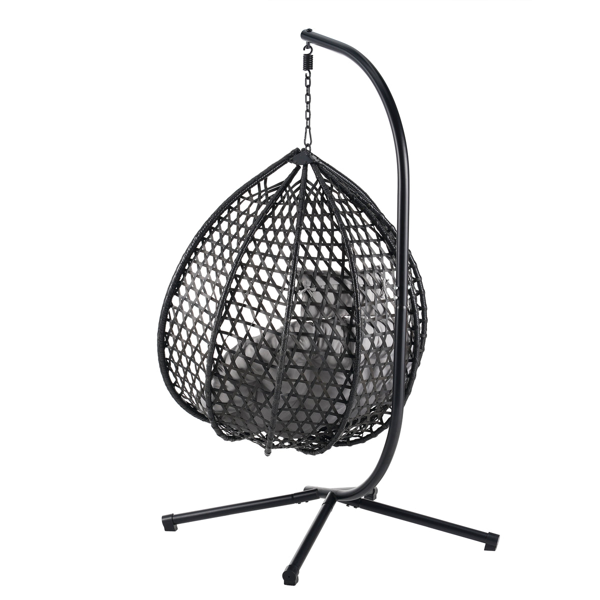 variant-group:rf-n711p255131d|Roomfitters Versatile Hanging Egg Chair for Indoor and Outdoor Use, Black+Gray