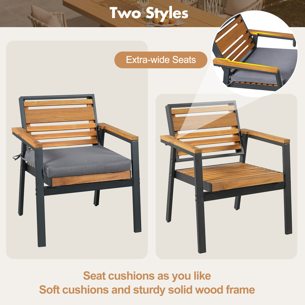 variant-group:rf-n704g201259e|Roomfitters Modern 7-Piece Patio Dining Set with Powder-Coated Iron Frame and Detachable Gray Cushions