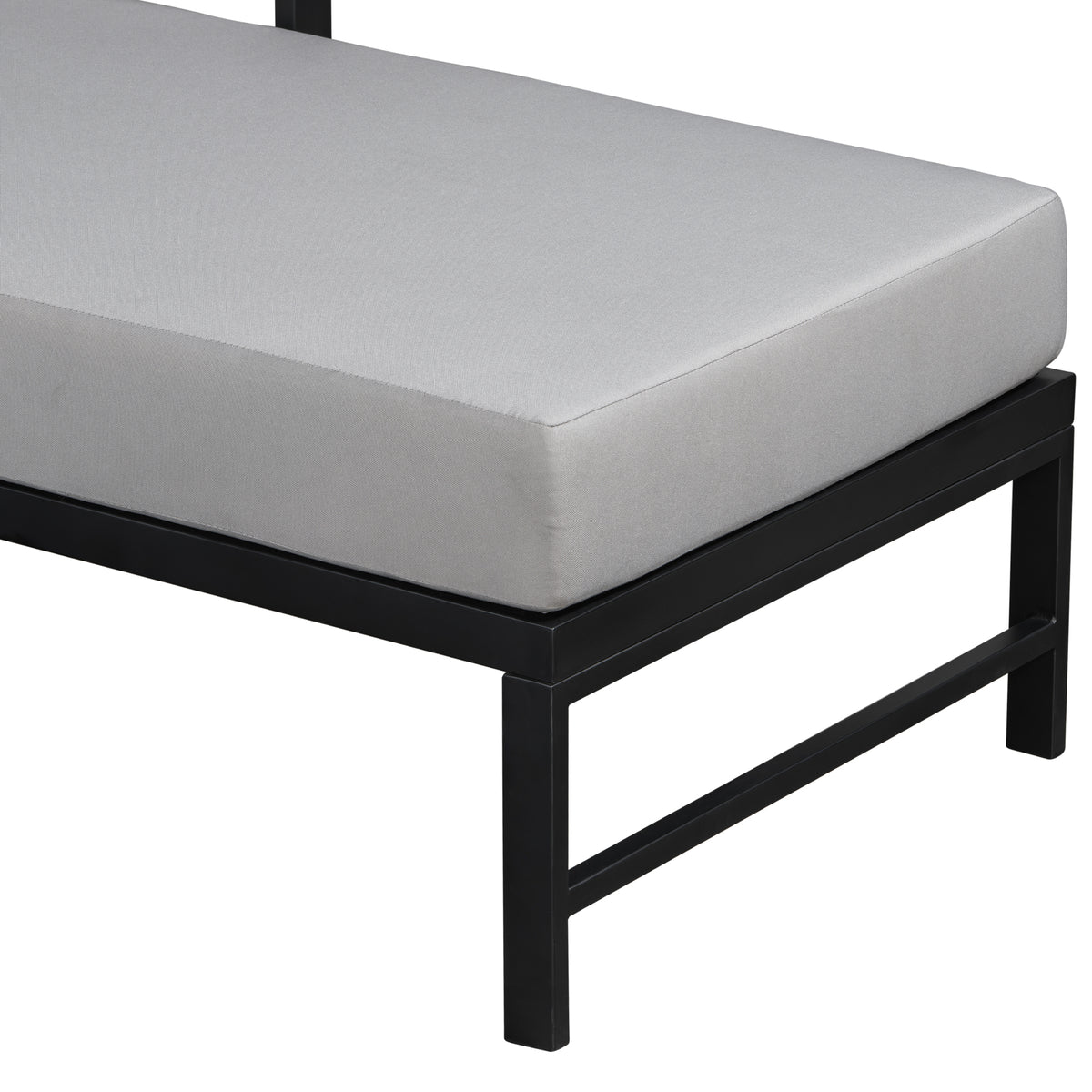 variant-group:rf-n711wy000480aae|Roomfitters Modern L-Shaped Outdoor Sectional Sofa, 3-Seater Patio Conversation Couch, Grey Cushions, Iron Frame Lounge